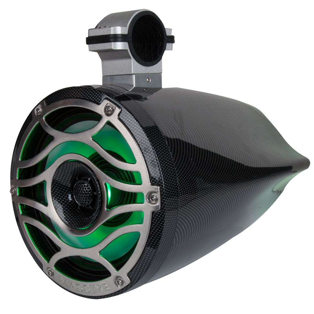 T8C 8-Inch 300W Marine Tower Coaxial LED Speakers - Waterproof Boat Audio for Outdoor Boating, Fishing & Party Entertainment