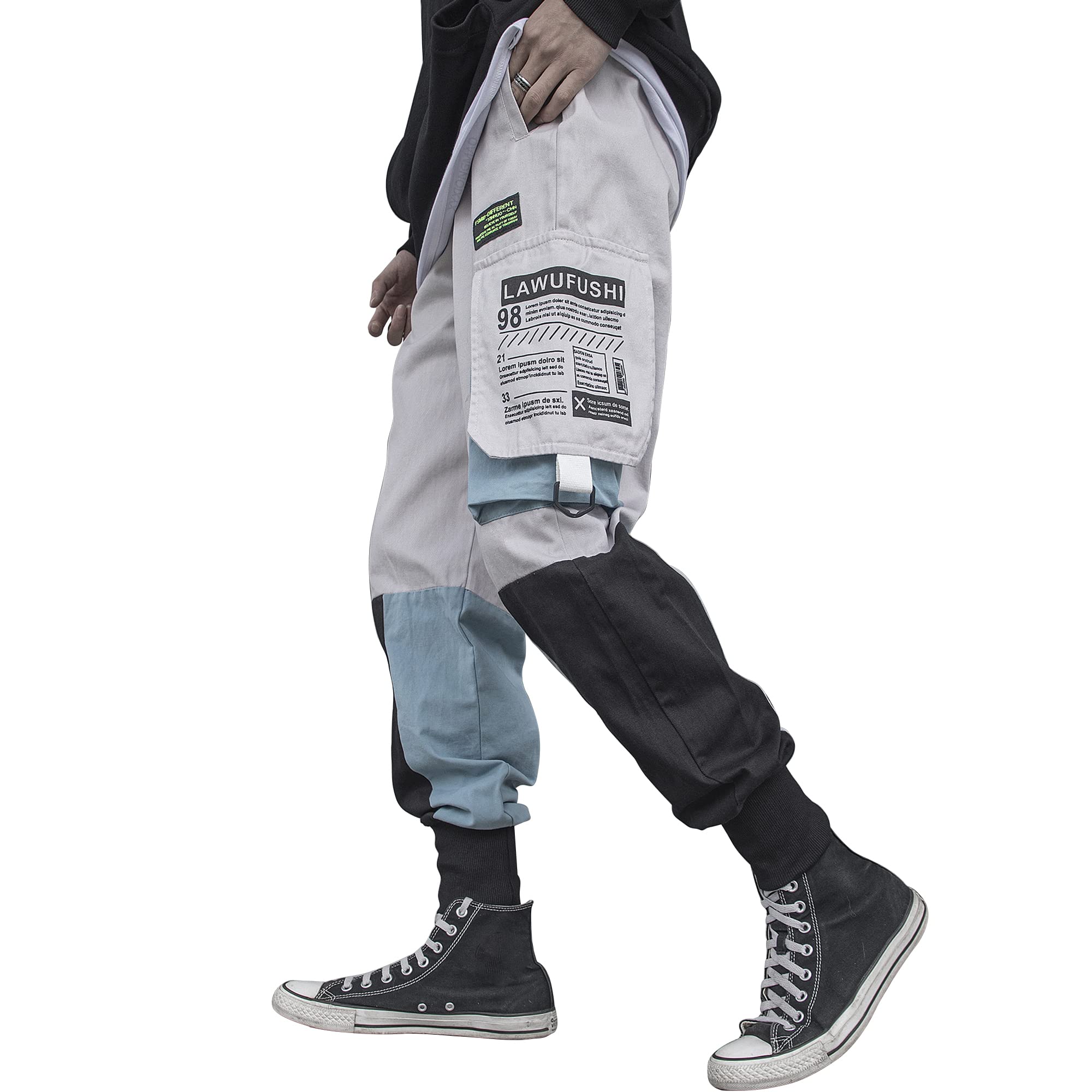 XYXIONGMAO Men's Cargo Joggers - Tactical Techwear Sweatpants with Functional Pockets | Hip Hop Streetwear & Punk Style | Perfect for Gym, Workout, and Urban Fashion