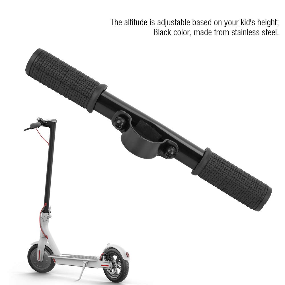 Adjustable Black Stainless Steel Electric Scooter Handlebar for Kids - Safety Child Handle Grips Compatible with M365 Scooters - Perfect for Commuting, School Rides & Family Outings