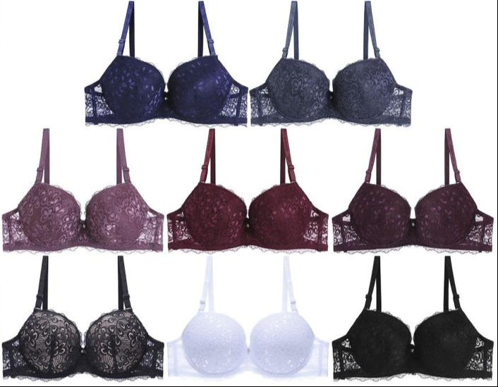 Elegant Thin Cup Lace Bra Set - Delicate Floral Pattern, Comfortable & Breathable - Perfect for Everyday Wear, Date Nights & Special Occasions