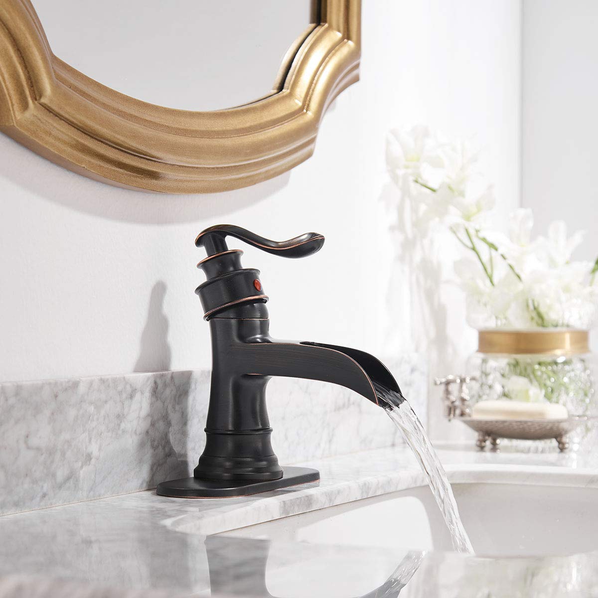 Oil Rubbed Bronze Kitchen Faucet with Pull-Out Sprayer - 3 Spray Modes, Single Handle High Arc Design - Perfect for Modern Kitchens and Bathroom Sinks (Includes Waterfall Feature)