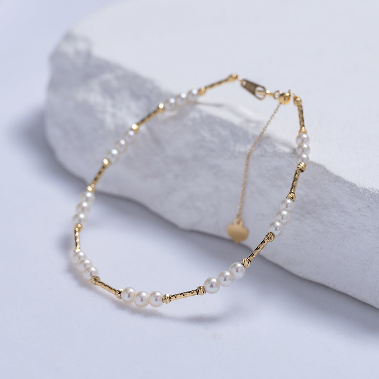 18K Solid Gold Freshwater Pearl Bracelet for Women - Elegant Pearl Jewelry Gift for Birthday, Anniversary & Special Occasions | KB00023