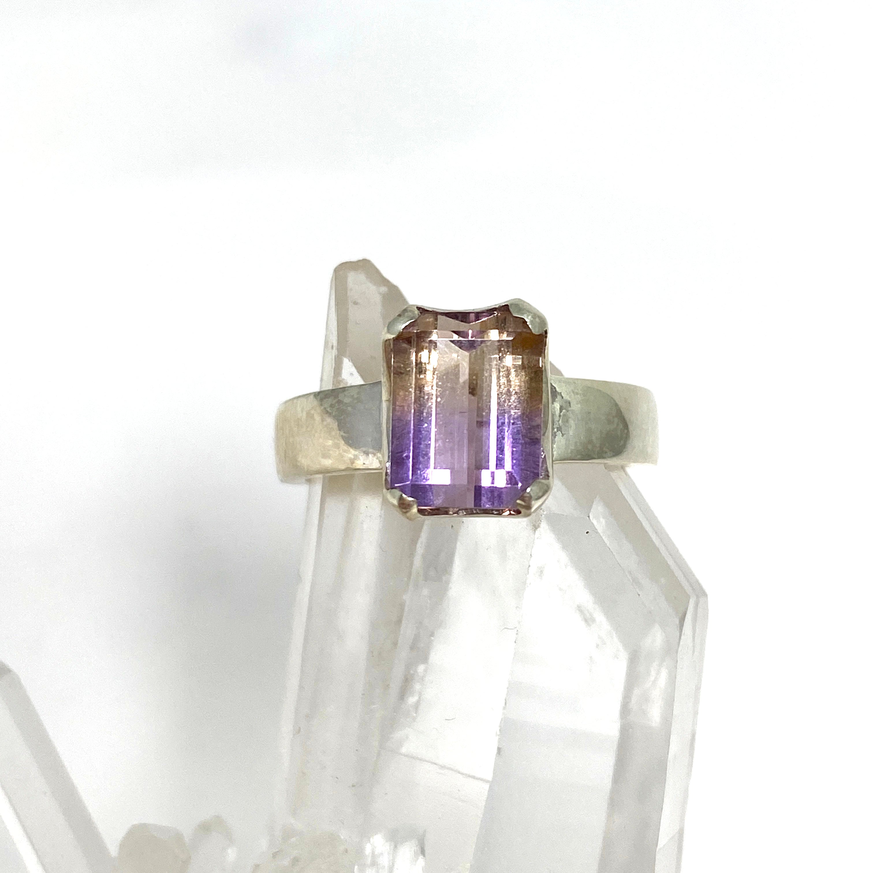 Stunning Ametrine Emerald Cut Faceted Ring PRGJ489 - Elegant Jewelry for Weddings, Anniversaries & Special Occasions