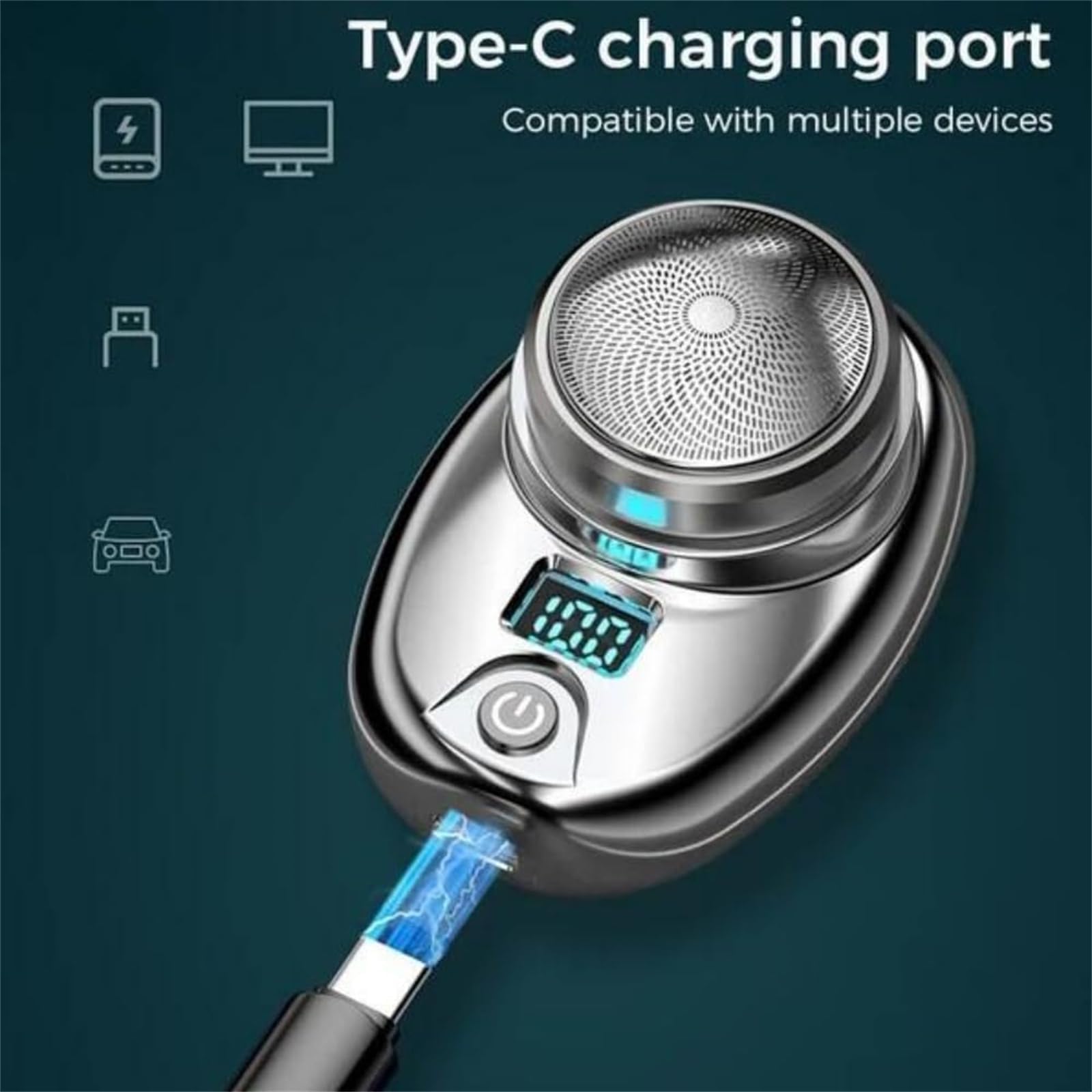 Pyrinov Electric Razor - Mini Portable Shaver with Magnetic Dual Blades, Waterproof & Travel-Friendly for Men - Perfect for Home, Office & On-the-Go Grooming