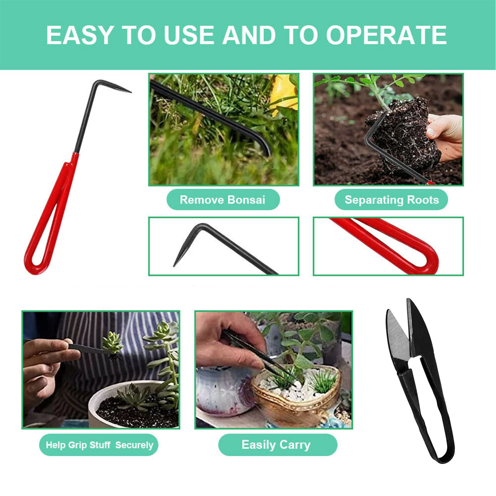 Voilamart 14-Piece Bonsai Tools Kit with Carrying Case - Carbon Steel Scissors, Cutter & Shear Set for Gardening, Pruning & Plant Care - Perfect for Bonsai Enthusiasts, Gardeners & DIY Landscaping Projects