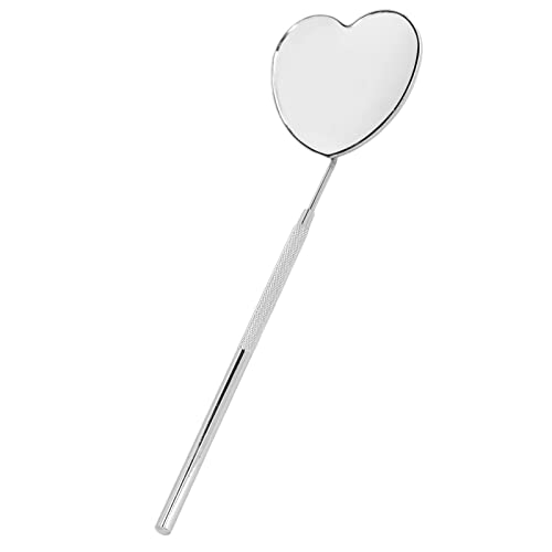 Heart Shaped Detachable Stainless Steel Eyelash Extension Mirror - 45° Angle Portable Makeup Mirror for Lash Artists & DIY Beauty (Silver) | Perfect for Salon, Home & Travel Use