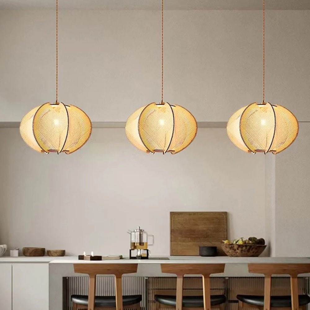 Handcrafted Wooden Pumpkin Pendant Light - Rustic Farmhouse Ceiling Fixture for Living Room, Kitchen, Dining Room - Perfect for Fall Decor & Thanksgiving Home Lighting