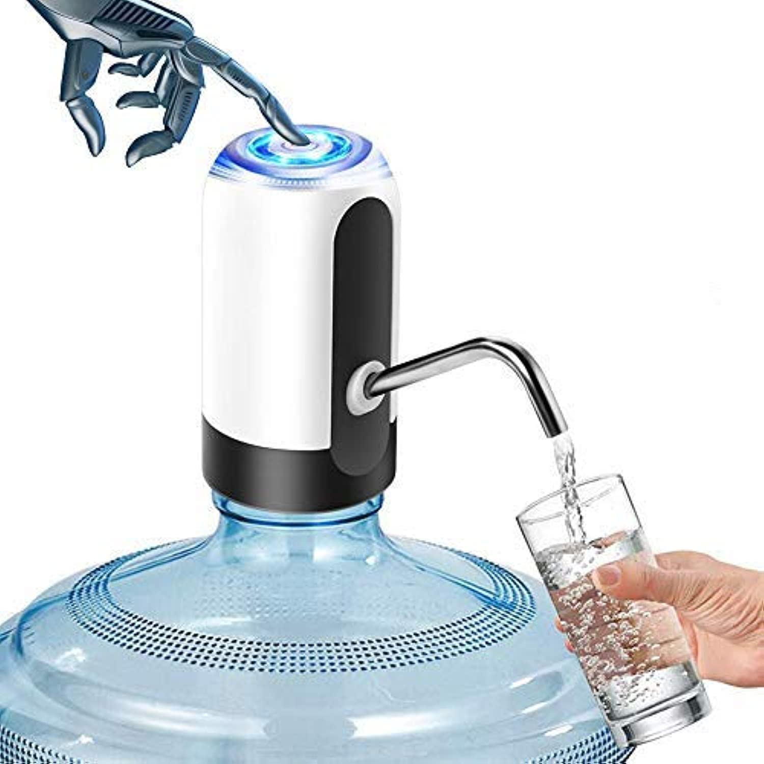 Hushtong 5 Gallon Water Dispenser - Electric Drinking Water Pump with USB Charging, Portable Water Bottle Pump for Home, Office, Camping & Outdoor Use