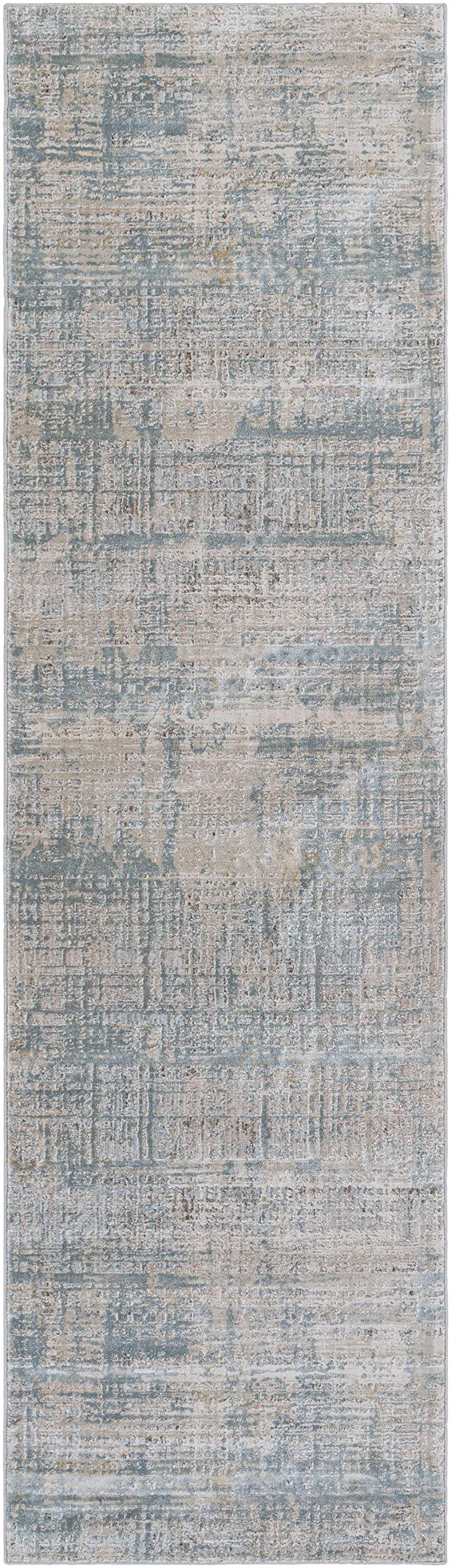 Hauteloom Fallin Modern Area Rug for Living Room and Bedroom - Soft Gray & Green Round Carpet 7'10