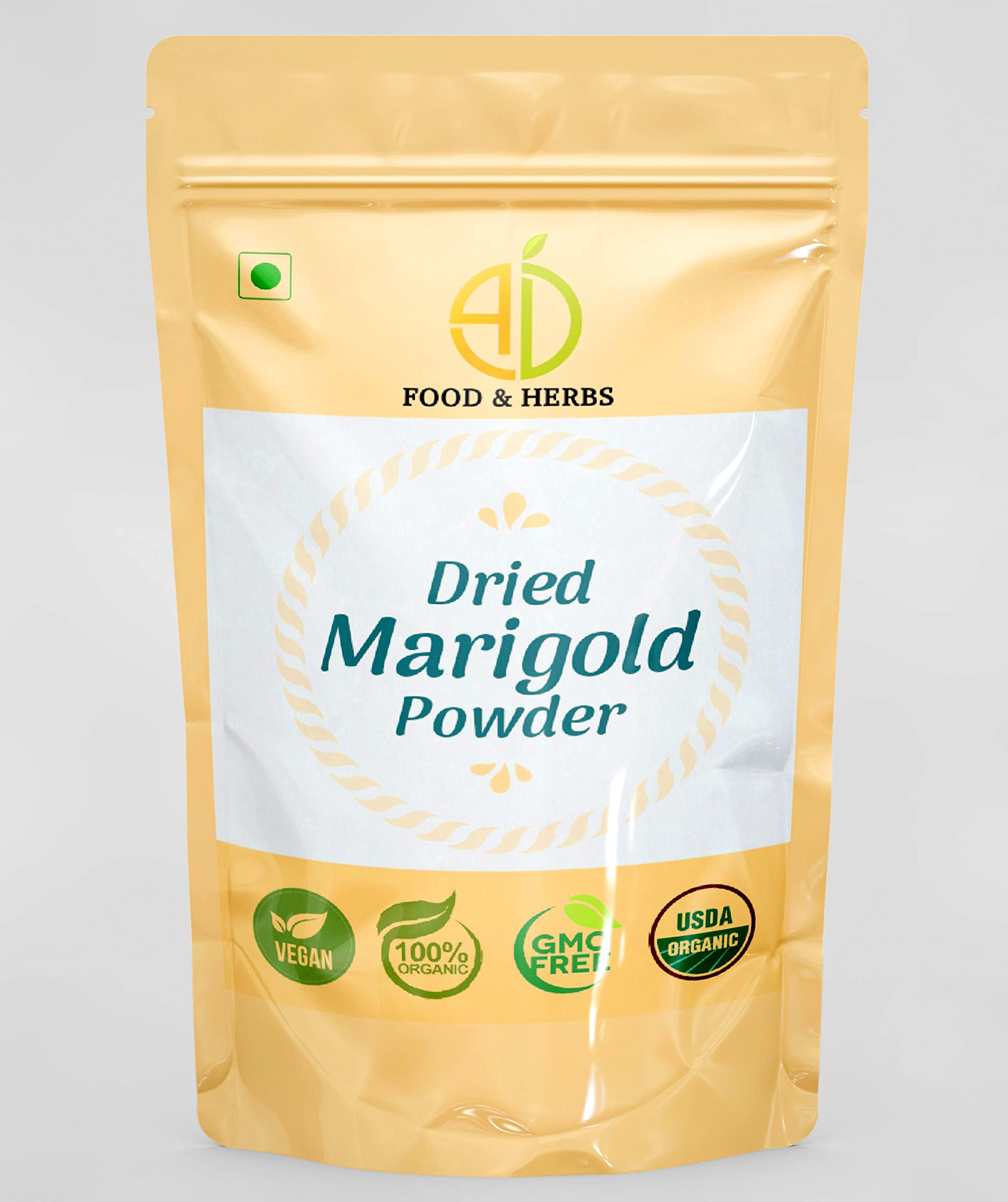 Organic Marigold Powder (Genda Flower Powder) - 50g x 4 Pack - USDA Certified for Homemade Lattes, Tea Blends, Bath Salts & Skincare - Perfect for DIY Beauty, Herbal Remedies & Natural Crafts