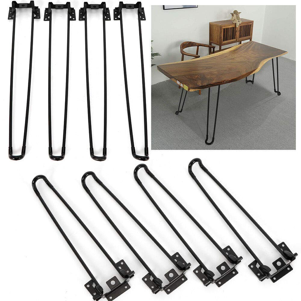 DYRABREST 4-Pack Heavy Duty Foldable Desk Legs - 18.5 Inch Hairpin Style Metal Table Legs for Coffee Tables, Laptop Desks & DIY Furniture - Sturdy Folding Supports for Home Office, Dorm Room & Workspace