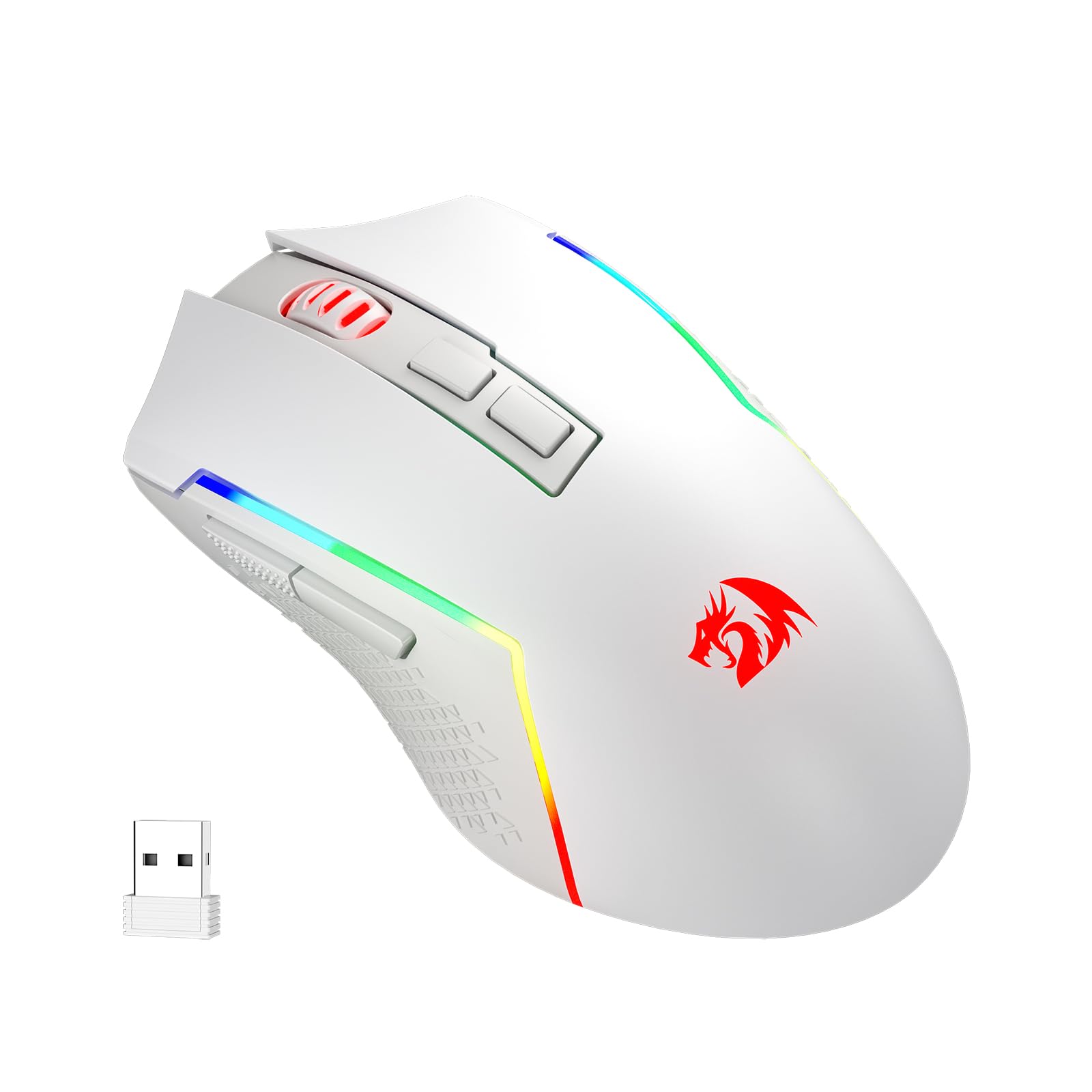 Redragon M693 Wireless Gaming Mouse - 8000 DPI Wired/Wireless Mouse with 3-Mode Connection (BT & 2.4G), 7 Programmable Buttons, Long Battery Life for PC, Mac, Laptop - Perfect for FPS, MOBA & MMO Gaming
