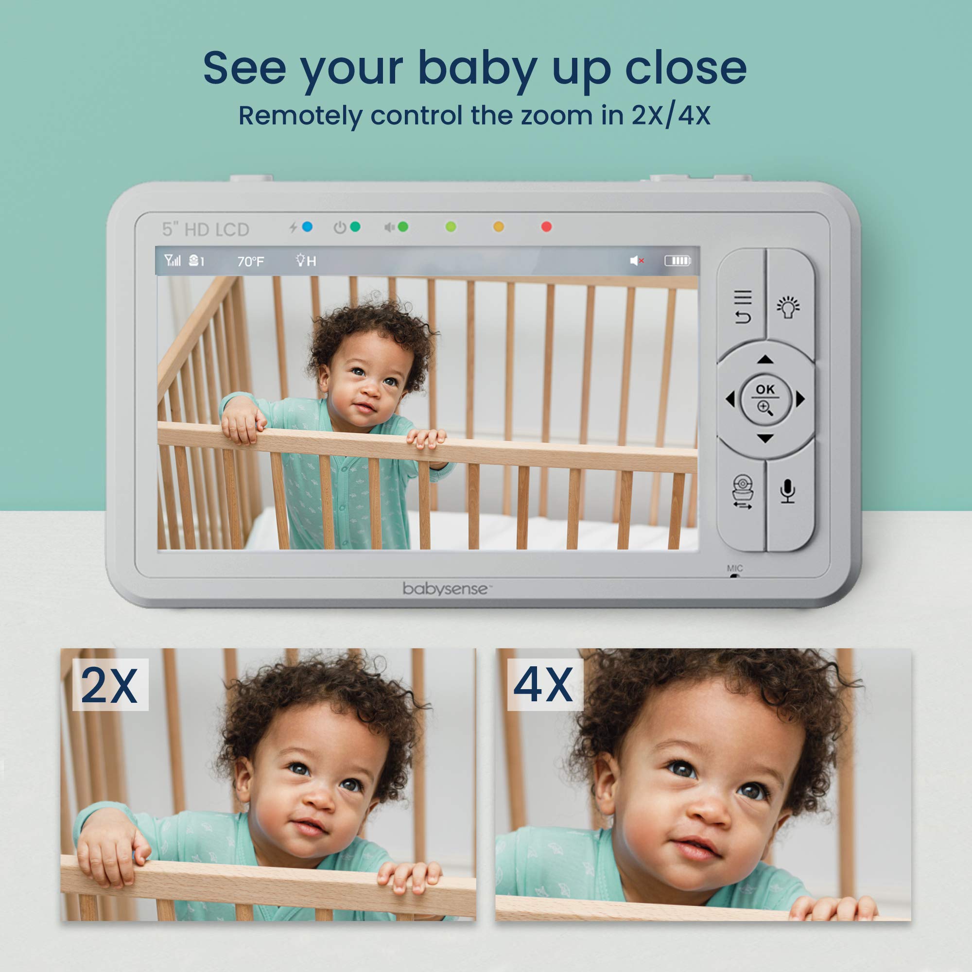 Babysense HD Baby Monitor with Camera & Sensors for Safe Sleep Monitoring