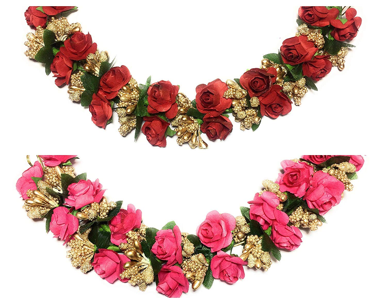 Aairaa Artificial Bun Juda Maker Flower Gajra Hair Accessories for Women - Set of 2 Pieces, Perfect for Weddings, Parties, and Traditional Indian Hairstyles