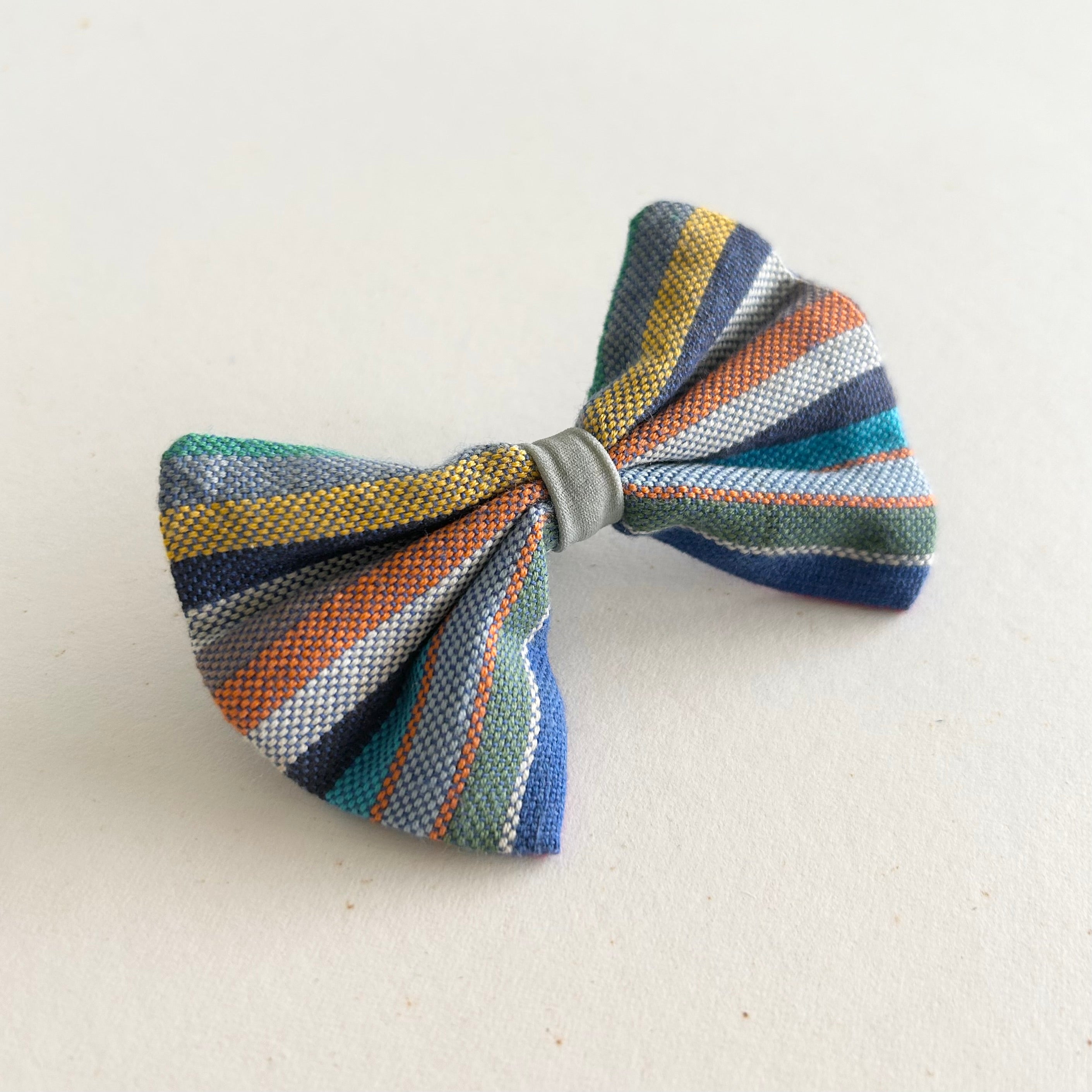 Hiro+Wolf Dog Bow Tie - Marine Striped Kikoy Pattern Adjustable Pet Necktie for Small Medium Large Dogs - Perfect for Weddings, Parties & Photo Shoots