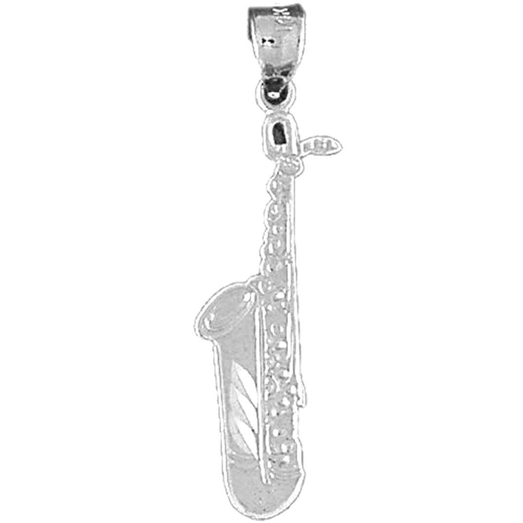 Silver Trumpet Necklace - Rhodium Plated 925 Sterling Silver Trumpet Pendant with 18 Inch Chain | Perfect Gift for Musicians, Music Teachers & Jazz Lovers