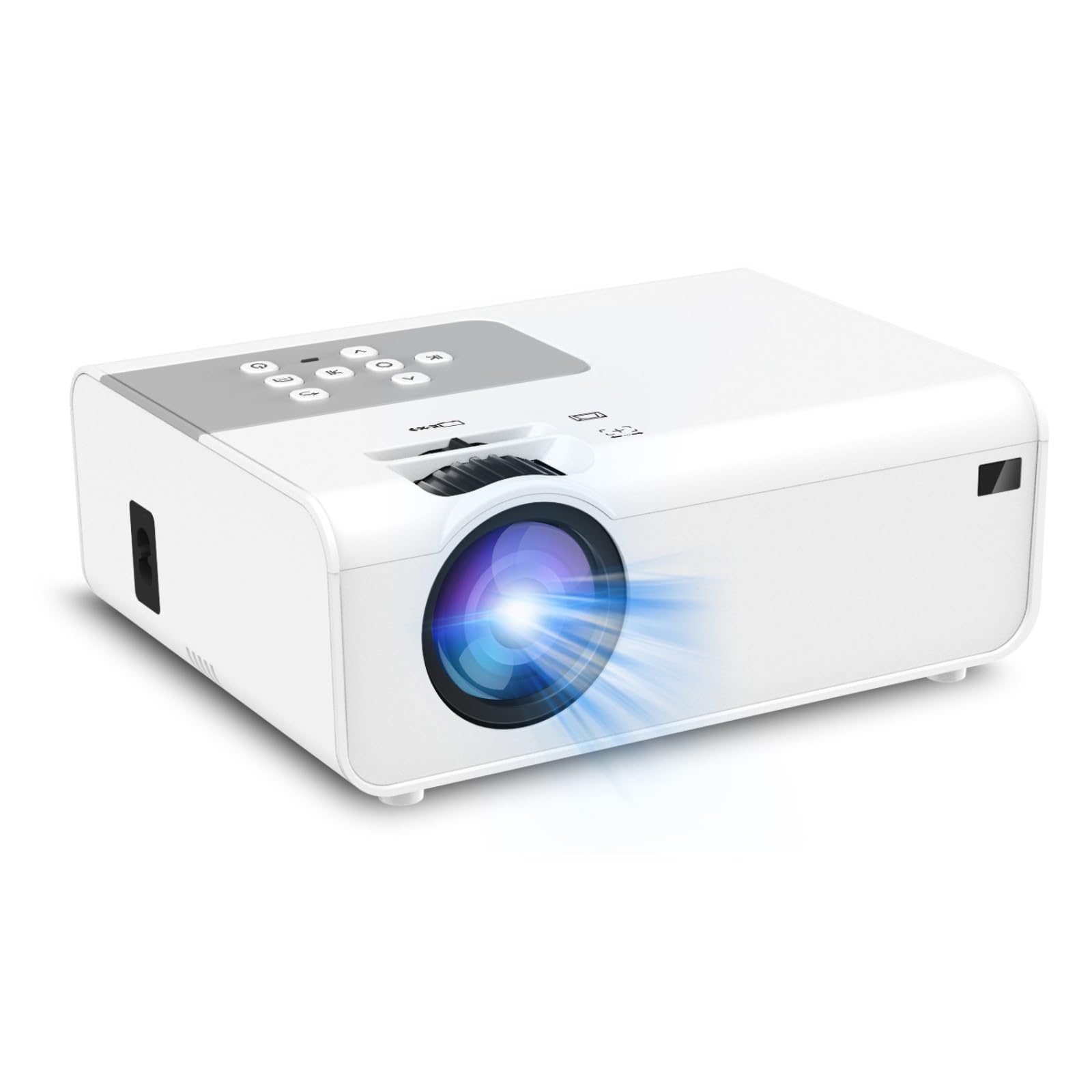 Smart Portable Projector 1080P Full HD - Outdoor Home Theater Movie Projector with HDMI & USB - Compatible with Smartphone, Tablet, Laptop, PC & TV Box (Android) - Perfect for Camping, Backyard Movies & Home Entertainment