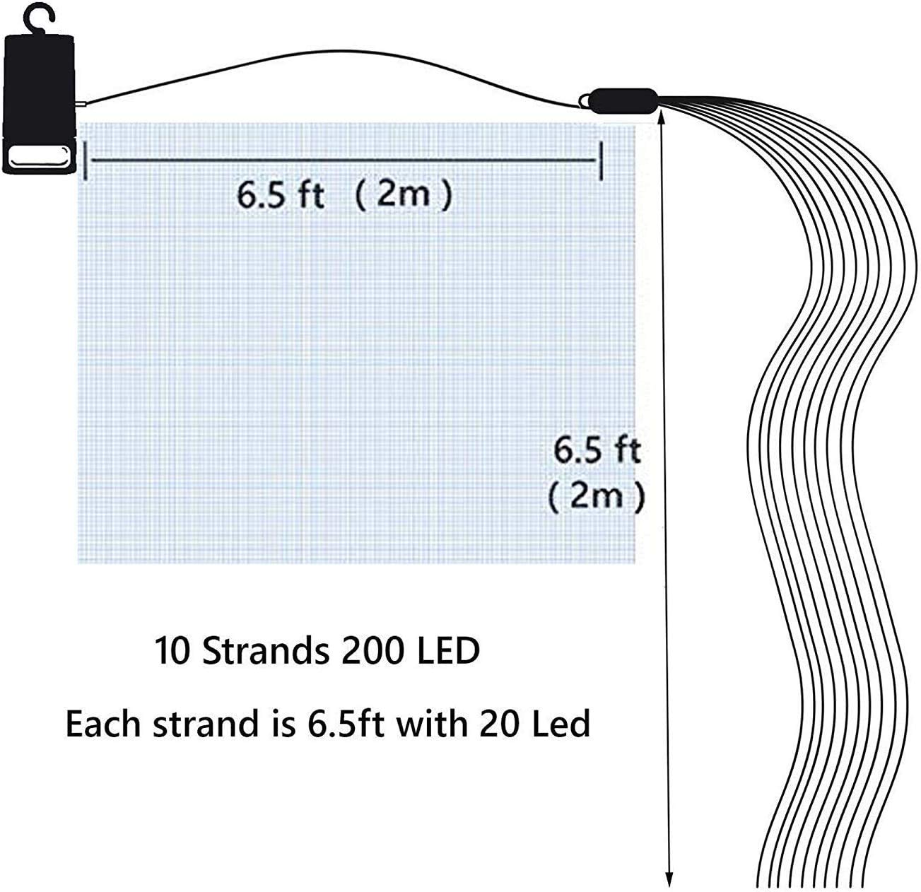 VOOKRY 10 Strands 200 LEDs Battery Operated Fairy Lights with Remote - Waterproof Outdoor String Lights, Silver Wire Branch Lights with Timer for Garden, Wedding, Party, Christmas Decoration & DIY Watering Can Lighting