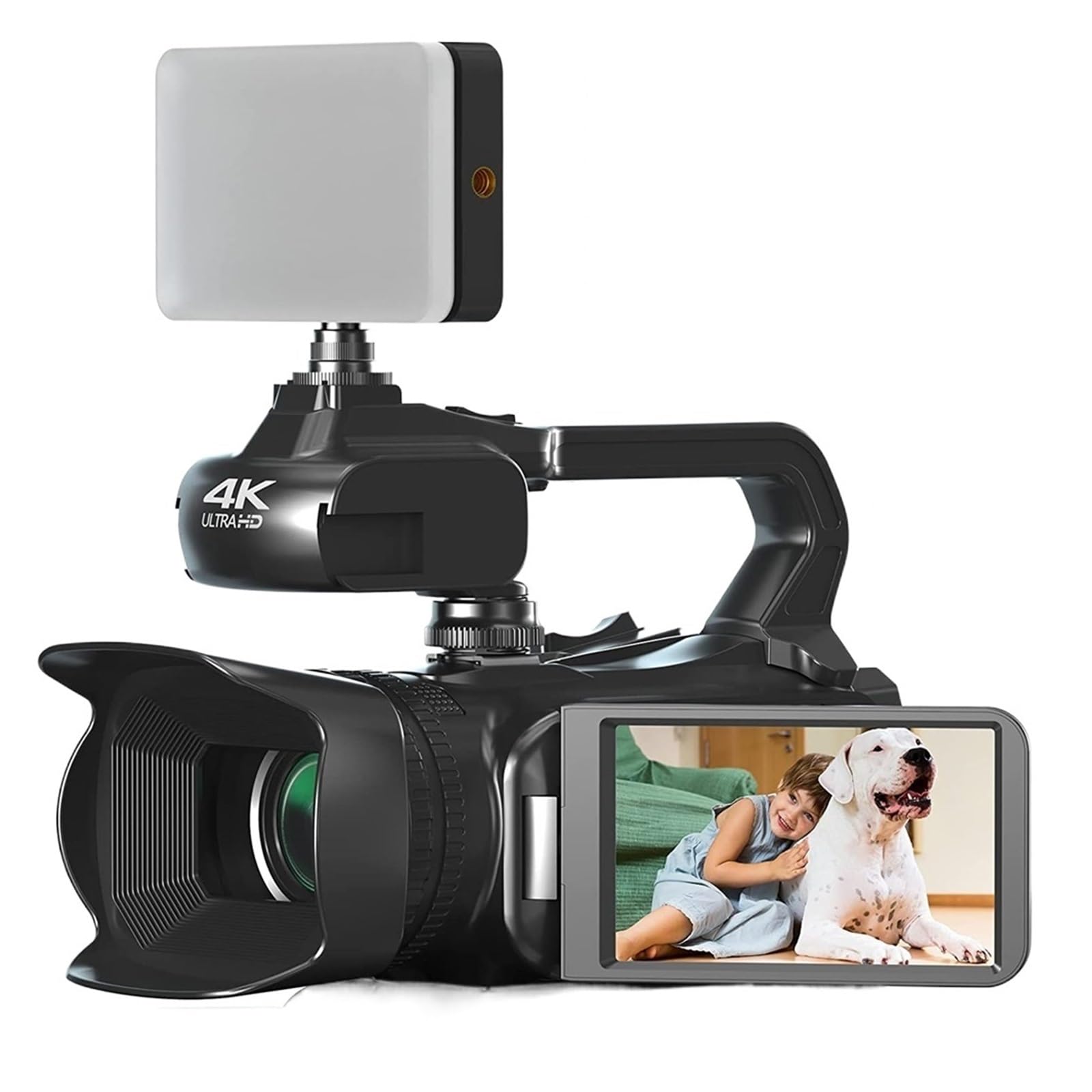 **MZZYG 64MP 4K 60FPS Video Camera - 18X Digital Zoom Camcorder with WiFi, Live Streaming, 4-Inch Rotating Touch Screen & Fill Light - Perfect for Vlogging, YouTube, Webcam, and Travel Recording (No SD Card Included)**