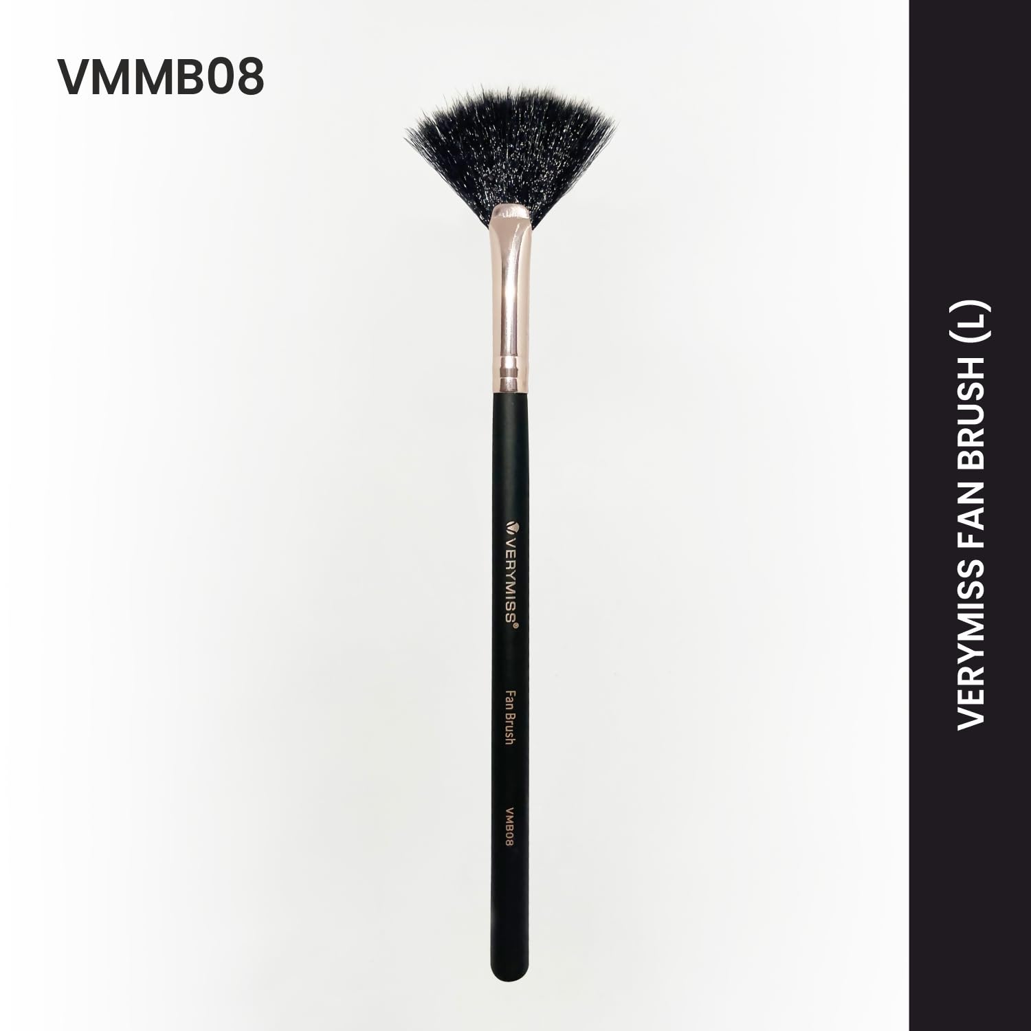Verymiss Large Fan Brush for Makeup - Professional Powder & Blush Brush for Flawless Blending - Perfect for Contouring, Highlighting, and Setting Powder