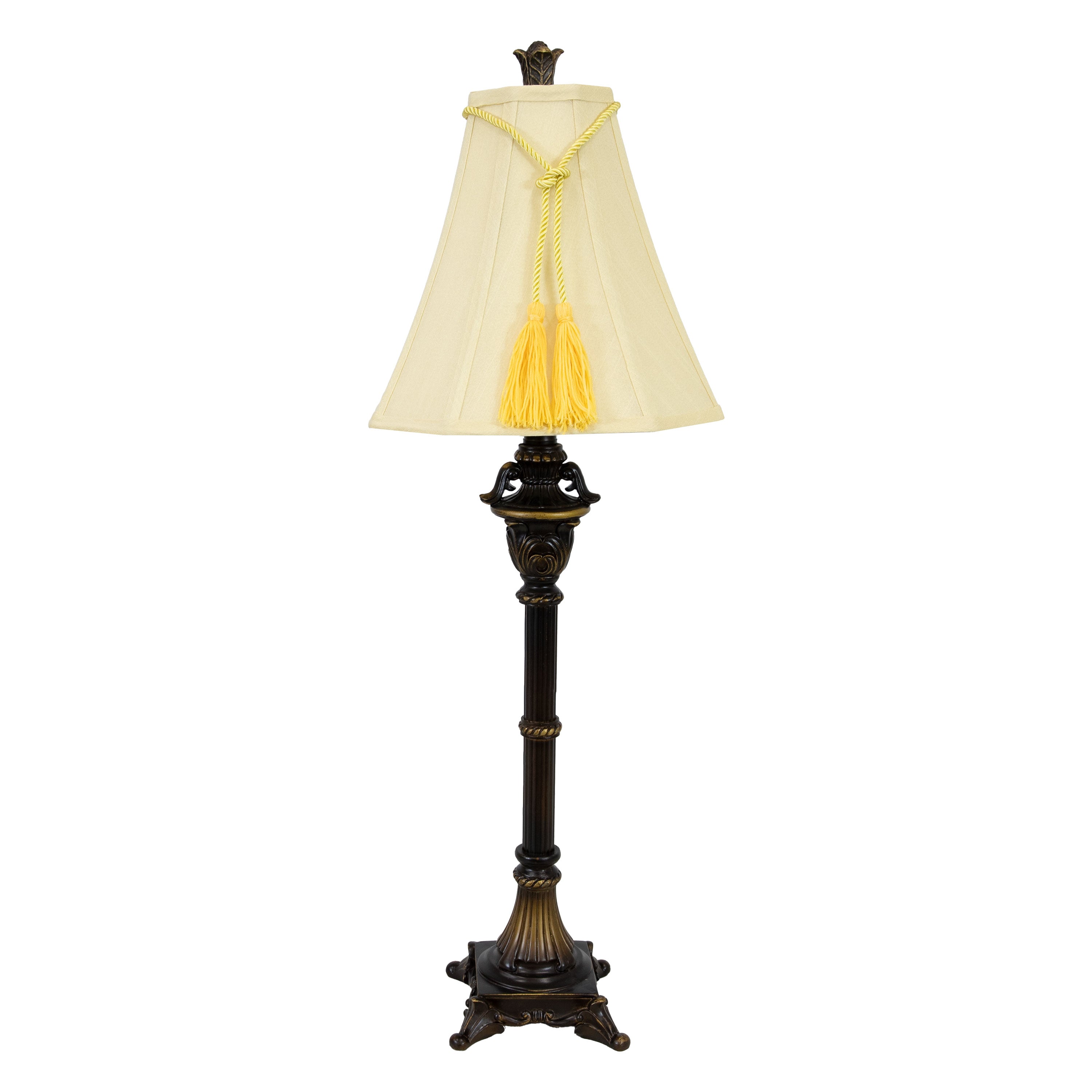 Sunnydaze Home Grandeur Resin Table Lamp Set of 2 - 28.75 Inch Height, Modern Decorative Lighting for Living Room, Bedroom & Office - Warm White LED Bulb Included