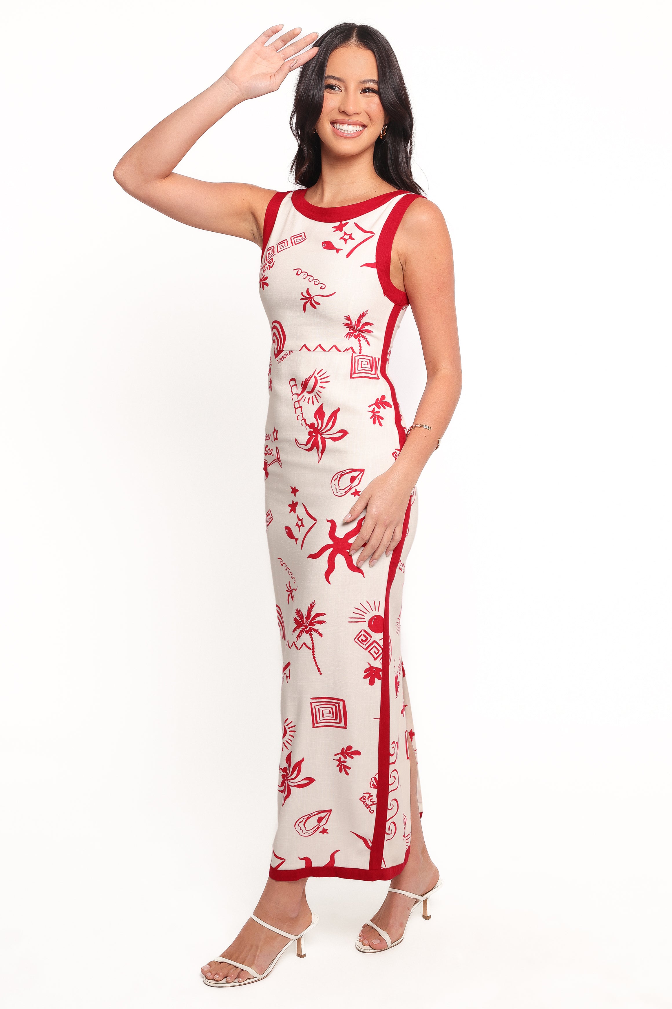Fiori Maxi Dress for Women - Elegant Red Long Flowy Summer Dress | Perfect for Beach, Vacation, and Casual Outings