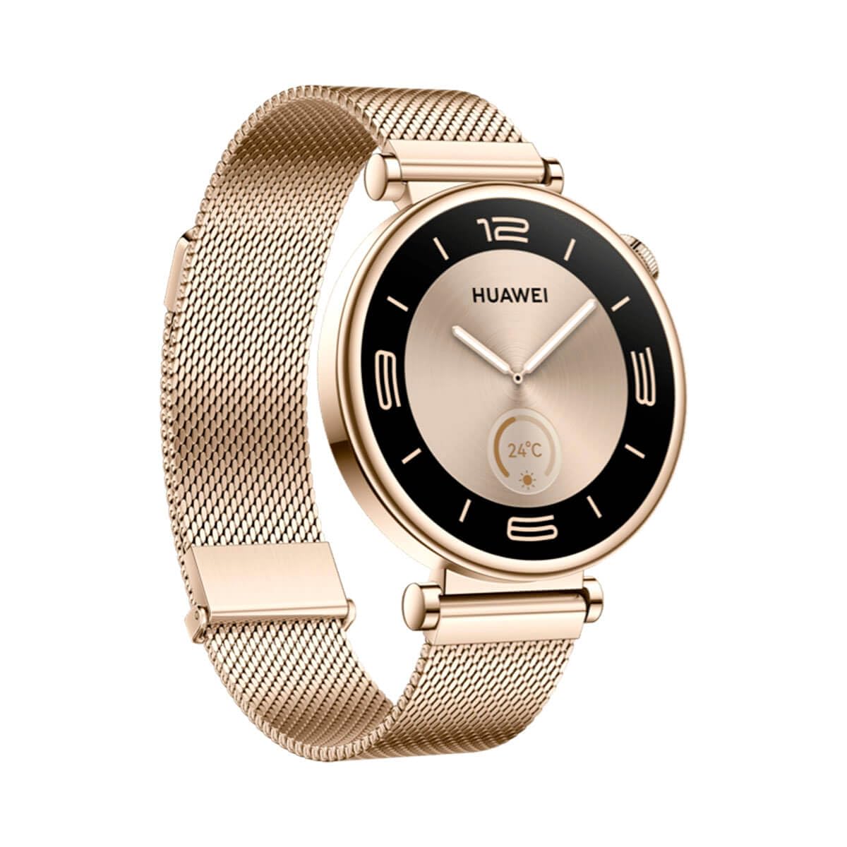 HUAWEI WATCH GT 4 Smart Watch for Women - 7-Day Battery Life, Fitness Tracker for iOS & Android - 24/7 Health Monitoring with Women's Health Features - Gold Milanese Band for Workouts, Office & Daily Wear