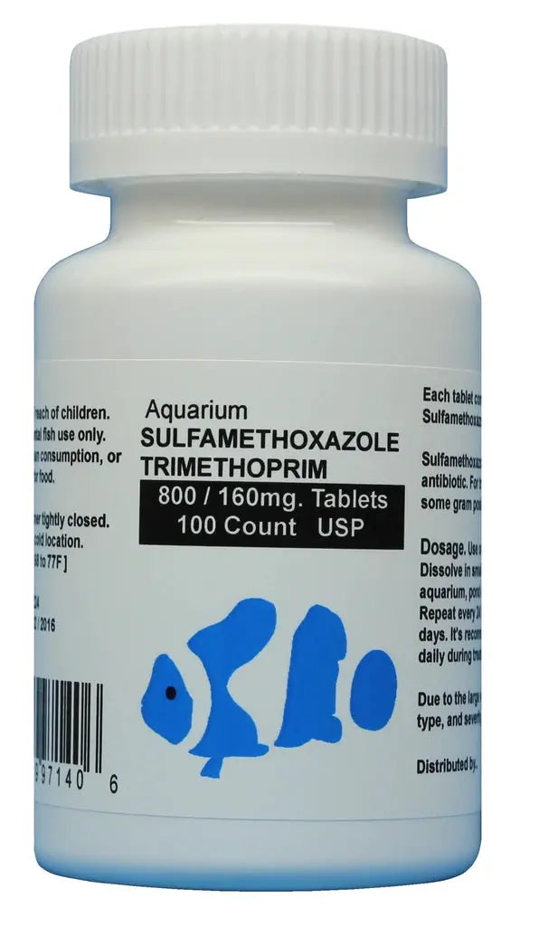 Fish Sulfamethoxazole Trimethoprim 960mg Tablets - 30 Count for Aquarium Bacterial Infections Treatment | Safe for Freshwater & Saltwater Fish