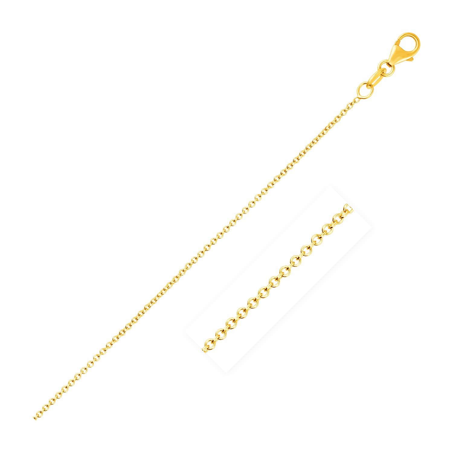 14K Yellow Gold Round Cable Link Chain 1.1mm - Dainty & Elegant Jewelry for Women, Perfect for Layering, Everyday Wear & Special Occasions