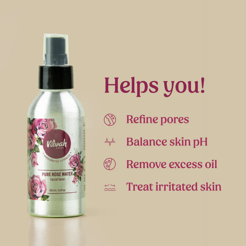 Organic Rosewater Facial Toner for Hydration & Glow - Alcohol-Free Skin Refresher for Dry & Sensitive Skin | Perfect for Morning Routine, Post-Workout & Travel Skincare