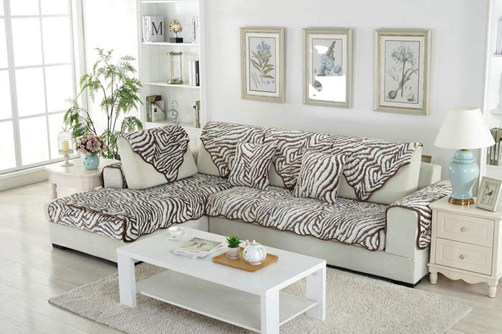 Non-Slip Quilted Sofa Cushion Cover - 28x82 Inch Brown Sectional Furniture Protector for Couches, Loveseats & Recliners | Pet-Friendly, Anti-Skid Sofa Slipcover | Perfect for Living Room, Family Room & Home Theater Seating