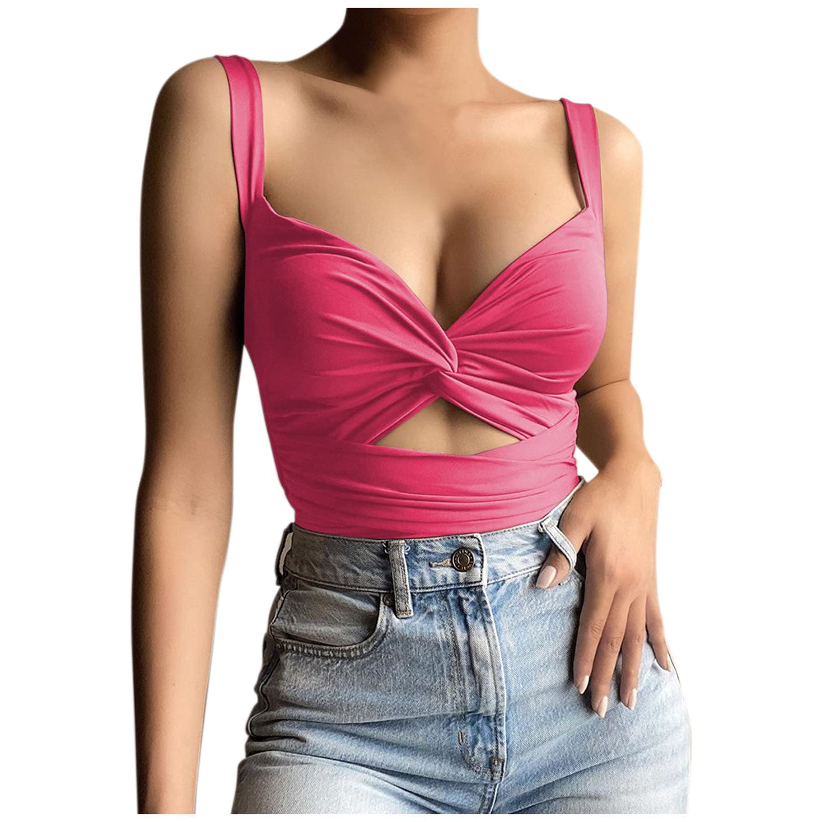 Women's Deep V Neck Workout Tank Top - Gym & Summer Fitness