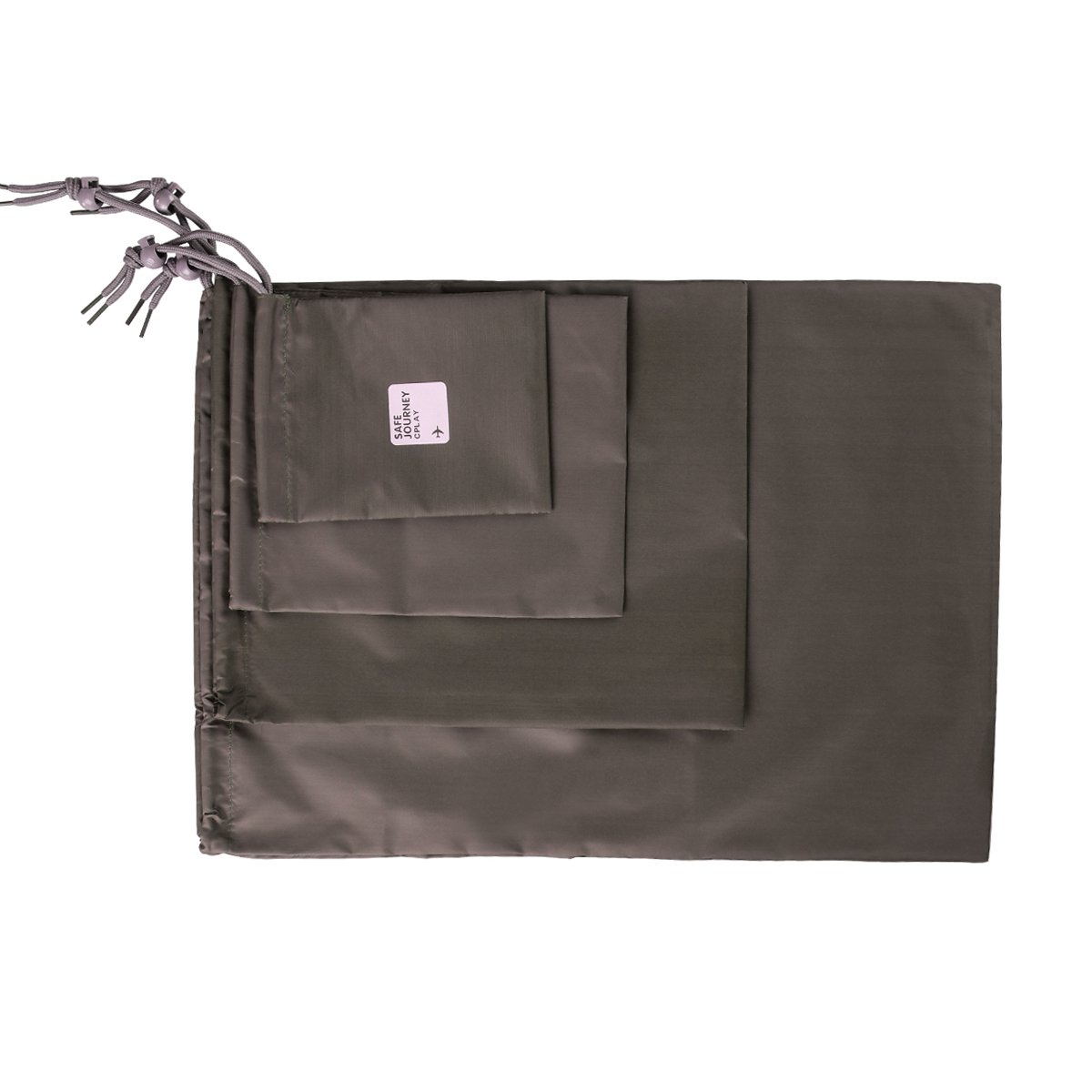 VORCOOL 4-Pack Waterproof Nylon Drawstring Storage Bags - Travel Organizer for Toiletries, Clothes & Accessories (Olive Green) - Perfect for Camping, Gym & Beach Trips