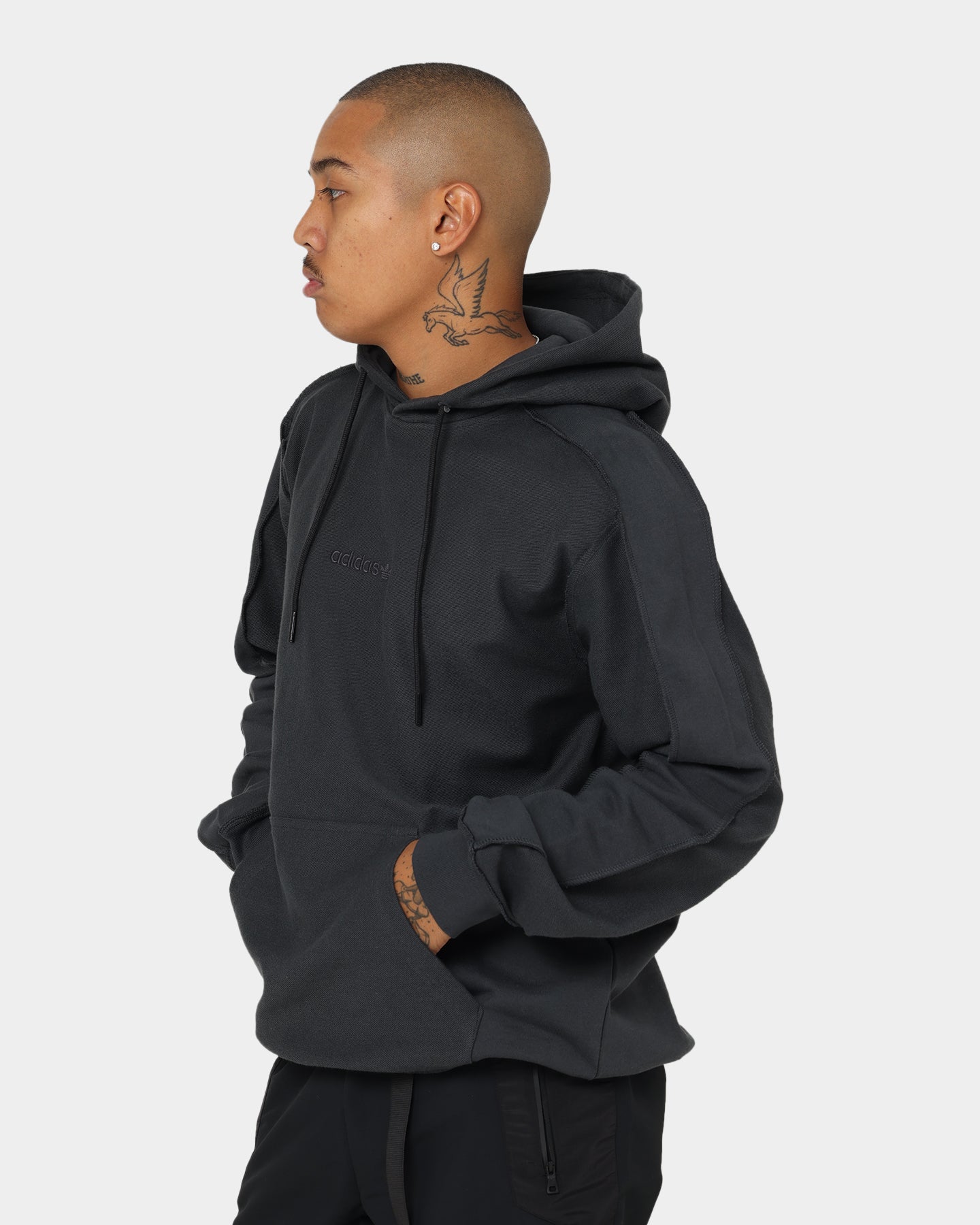 Adidas Loopback Hoodie Carbon - Men's Lightweight Pullover Hooded Sweatshirt for Running, Gym & Casual Wear