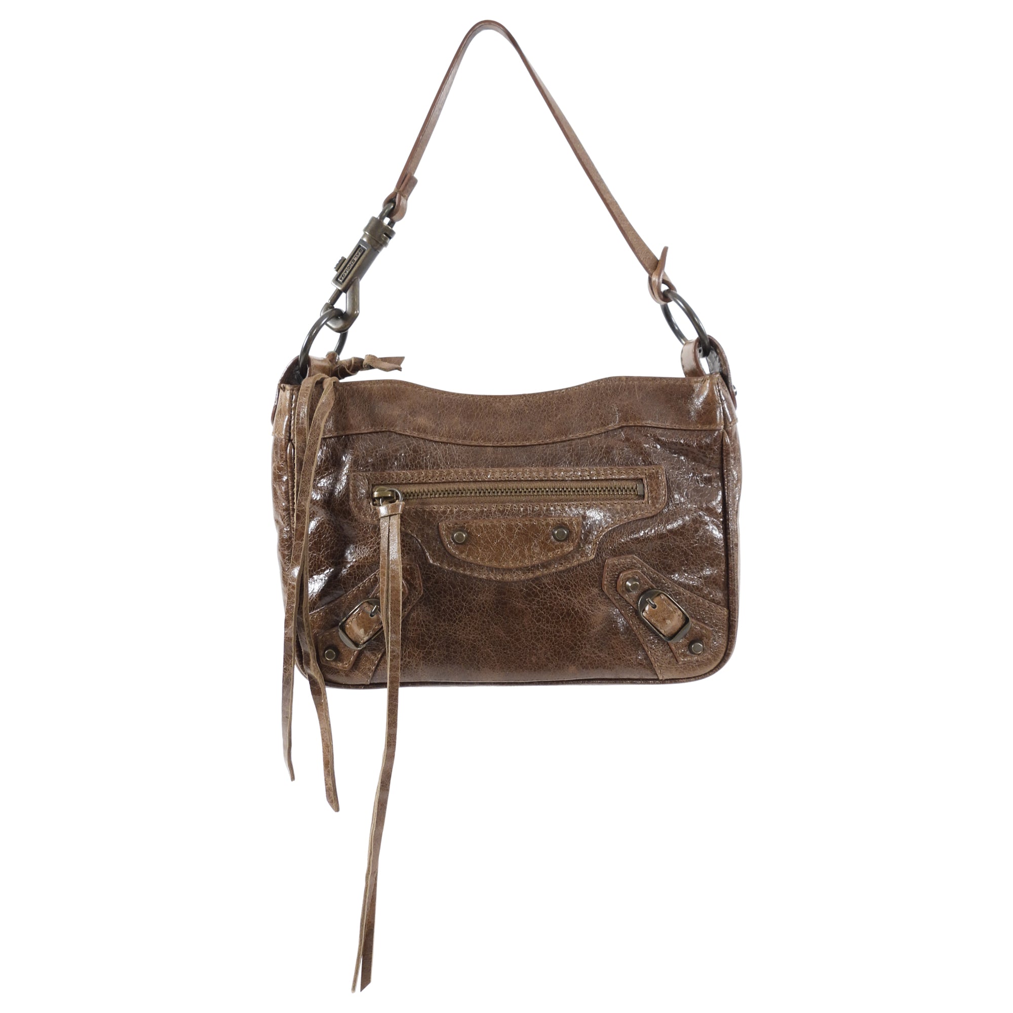 Balenciaga Brown Agneau Leather Hip Pochette Shoulder Bag for Women | Stylish Crossbody Purse for Everyday Use, Parties & Travel