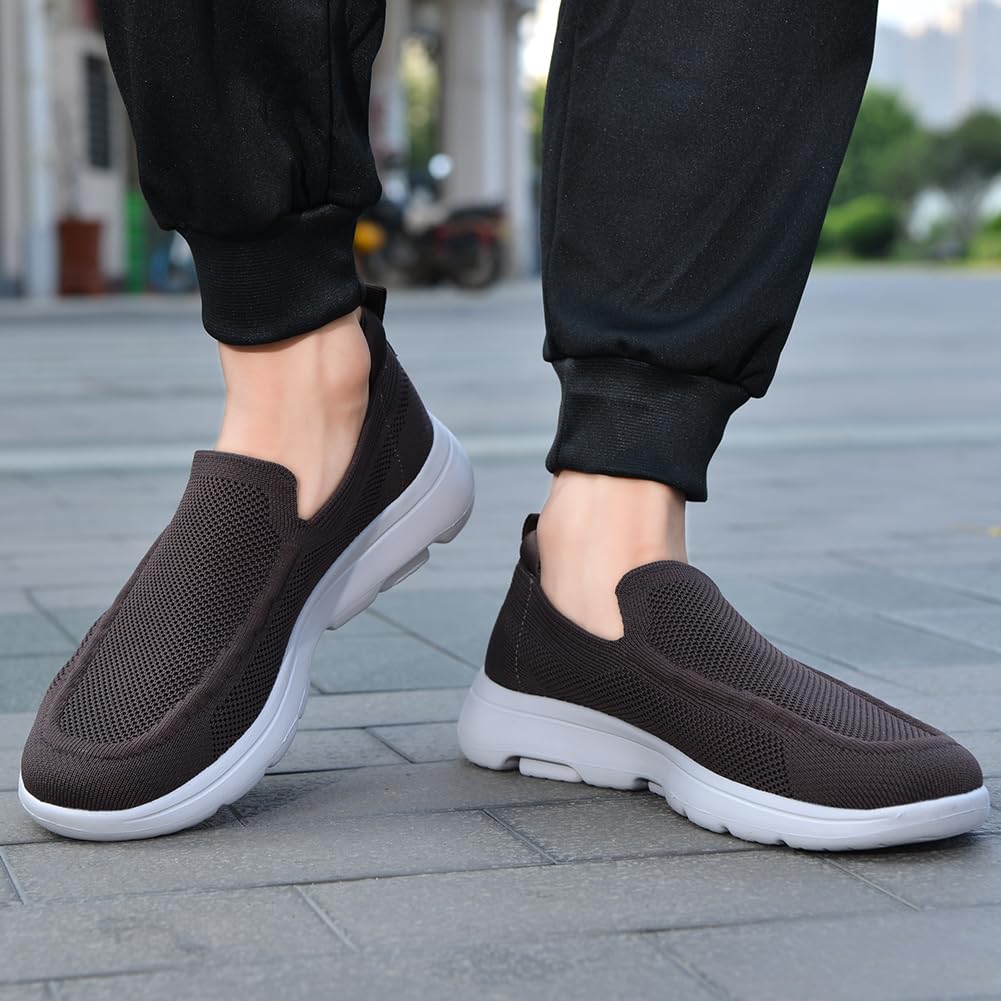 Konhill Men's Slip-On Loafers - Breathable Mesh Walking Shoes & Casual Sneakers for Men | Perfect for Walking, Travel & Everyday Comfort