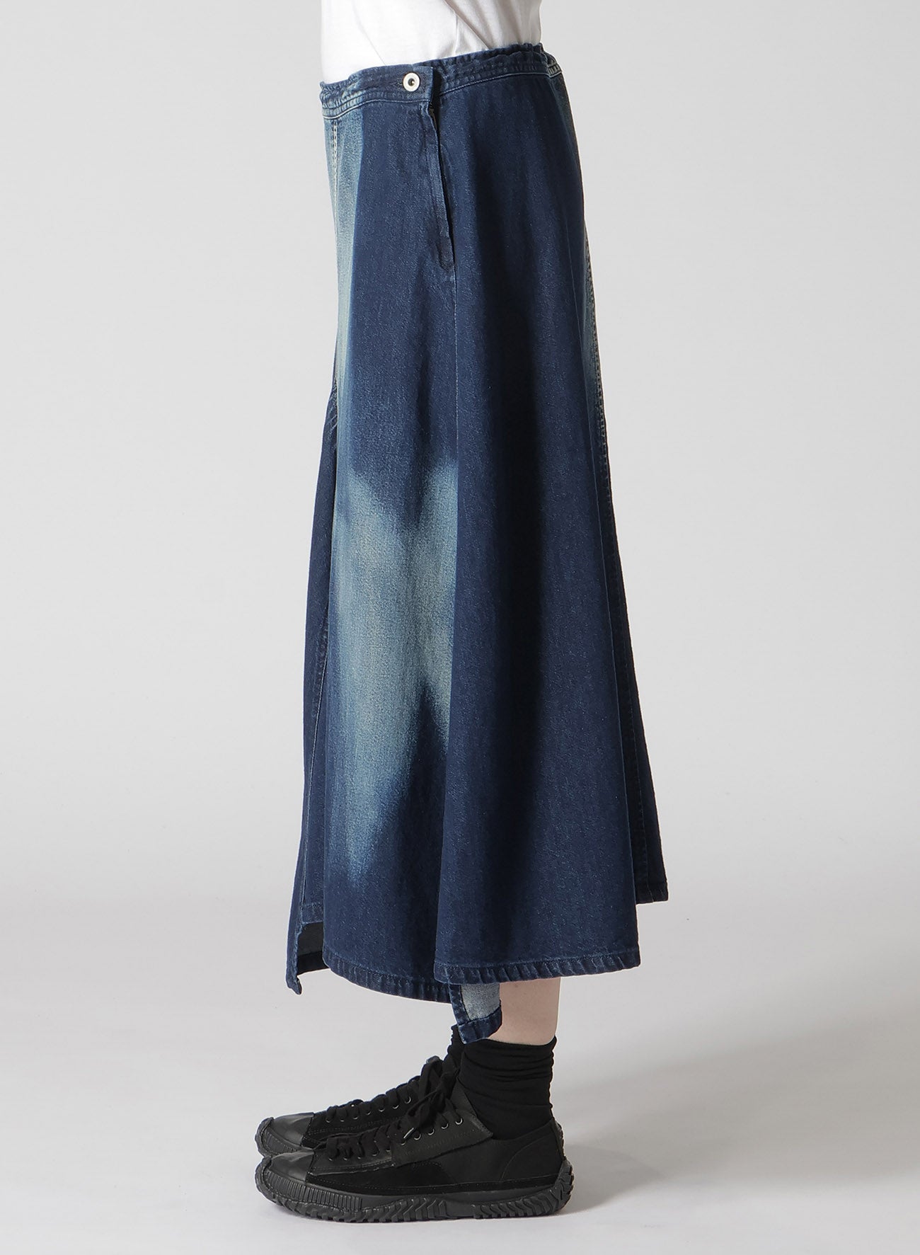 Spotted Denim Triangle Gusset Flare Skirt - Vintage 70s Inspired High Waist A-Line Skirt for Women | Perfect for Casual Outfits, Music Festivals & Boho Style