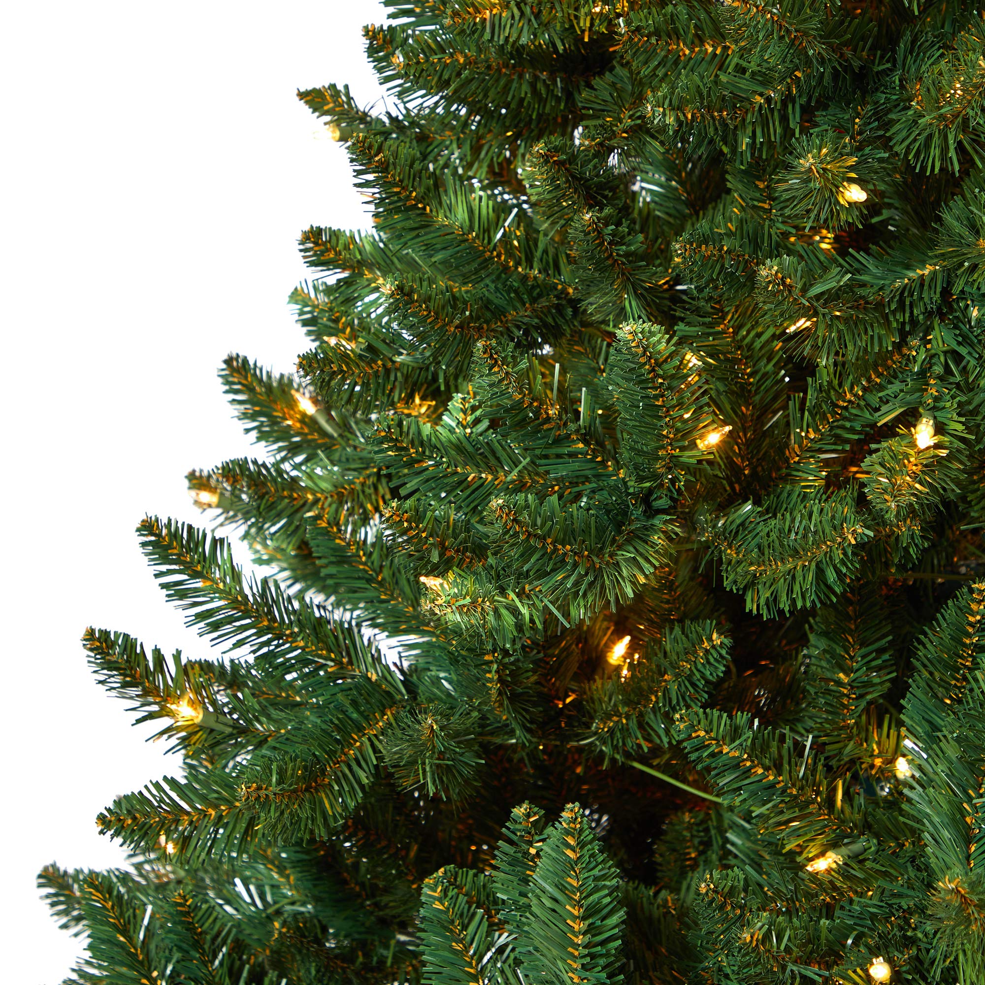 Nearly Natural 7ft Pre-Lit Artificial Christmas Tree - 400 Clear LED Lights, 1330 Bendable Branches, Northern Rocky Spruce Design for Holiday Decor | Perfect for Living Room, Office & Festive Home Decorations