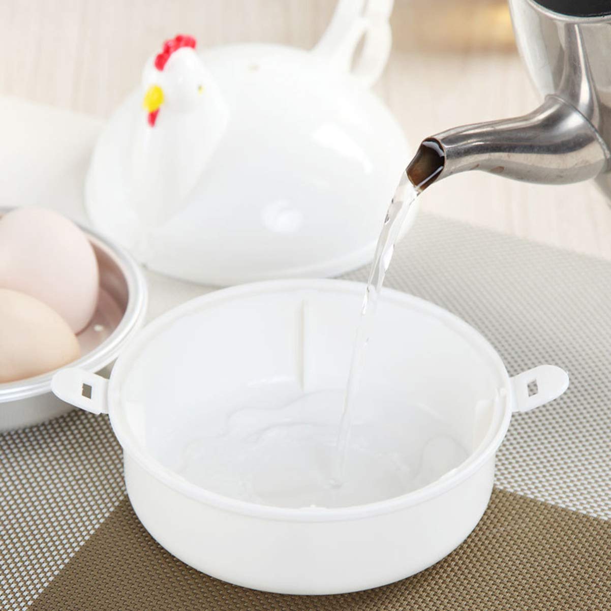 DOITOOL Electric Egg Steamer - Automatic Egg Boiler & Poacher for Hard, Soft & Poached Eggs - Multi-Functional Cooker for Omelets, Vegetables & Dumplings - Perfect for Breakfast, Meal Prep & Healthy Cooking