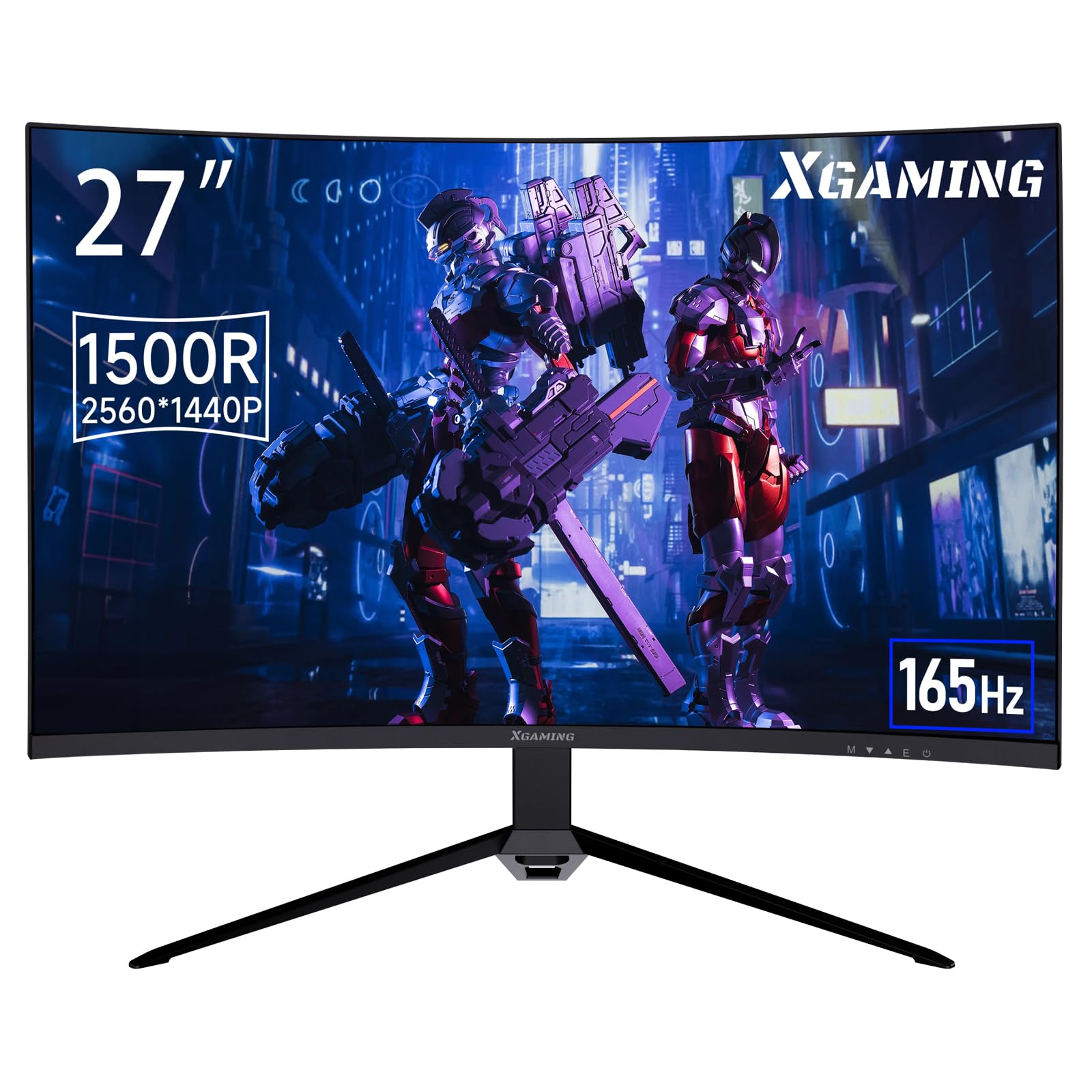 XGaming 27-Inch Curved Gaming Monitor - 165Hz, QHD 2560×1440P, 1500R Curvature, 1ms MPRT, AMD FreeSync, HDR, Eye Care, VESA Mount, DisplayPort & HDMI - Perfect for Competitive Gaming & Immersive Entertainment