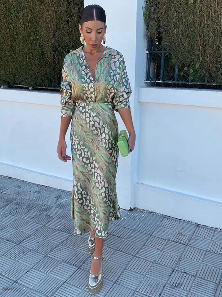 Stylish Women's Printed Shirt & High Waist Skirt 2-Piece Set - Summer Fashion Outfit with Lapel Sleeves for Casual Wear, Office, and Street Style