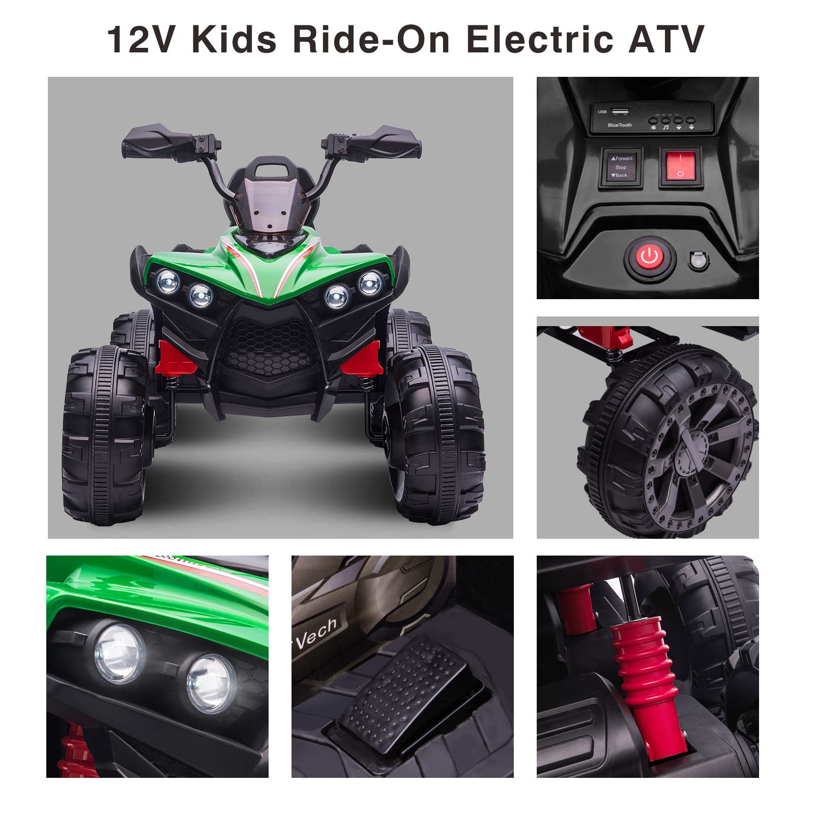 OTTARO 12V Kids Electric ATV Quad Bike - 2 Seater 4 Wheeler Ride-On Toy for Children Ages 3-8 | 17