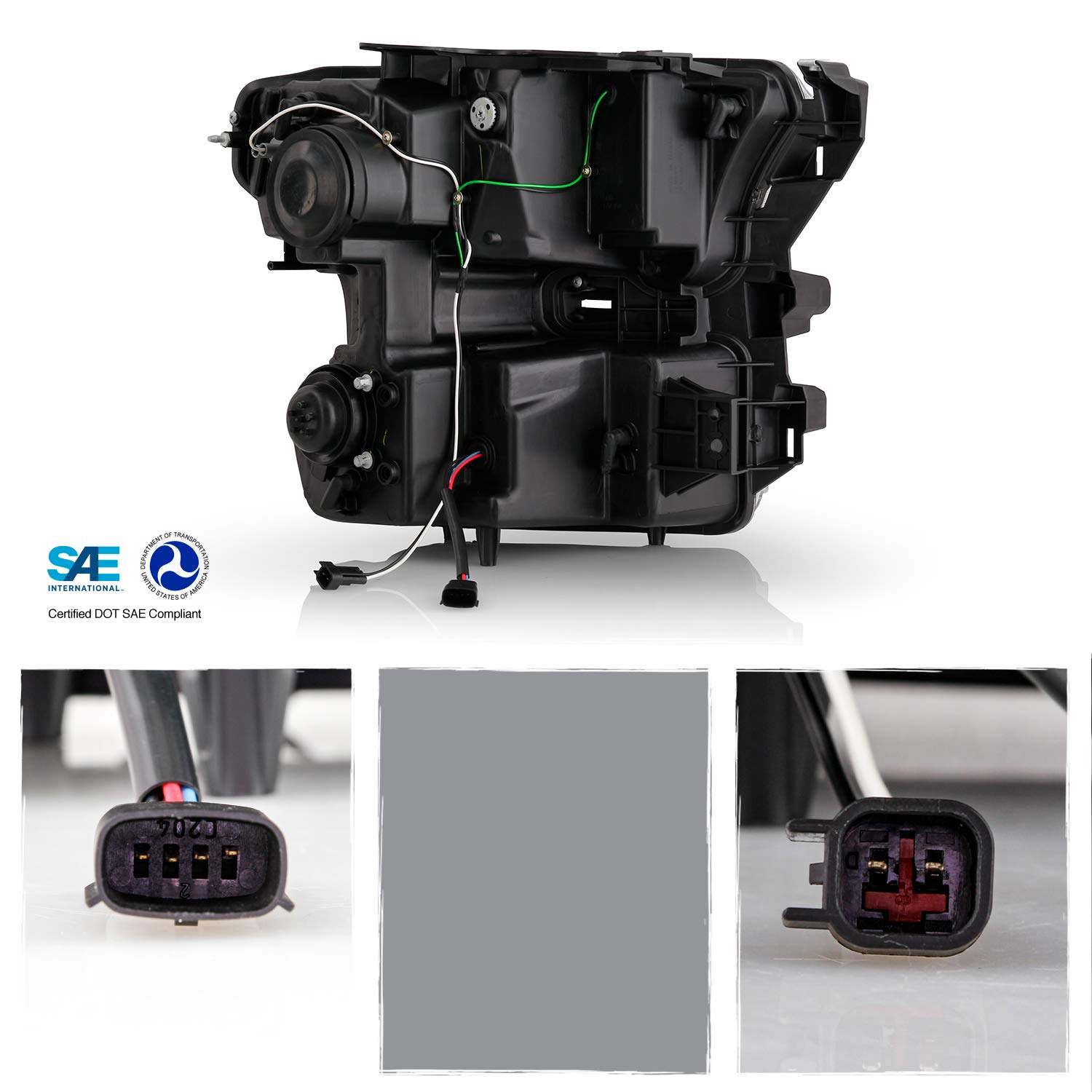 AKKON LED Headlights for 2015-2017 Ford Super Duty F-150 - Black Projector Headlight Upgrade Kit - Halogen to LED Conversion - Enhanced Night Driving & Off-Road Visibility