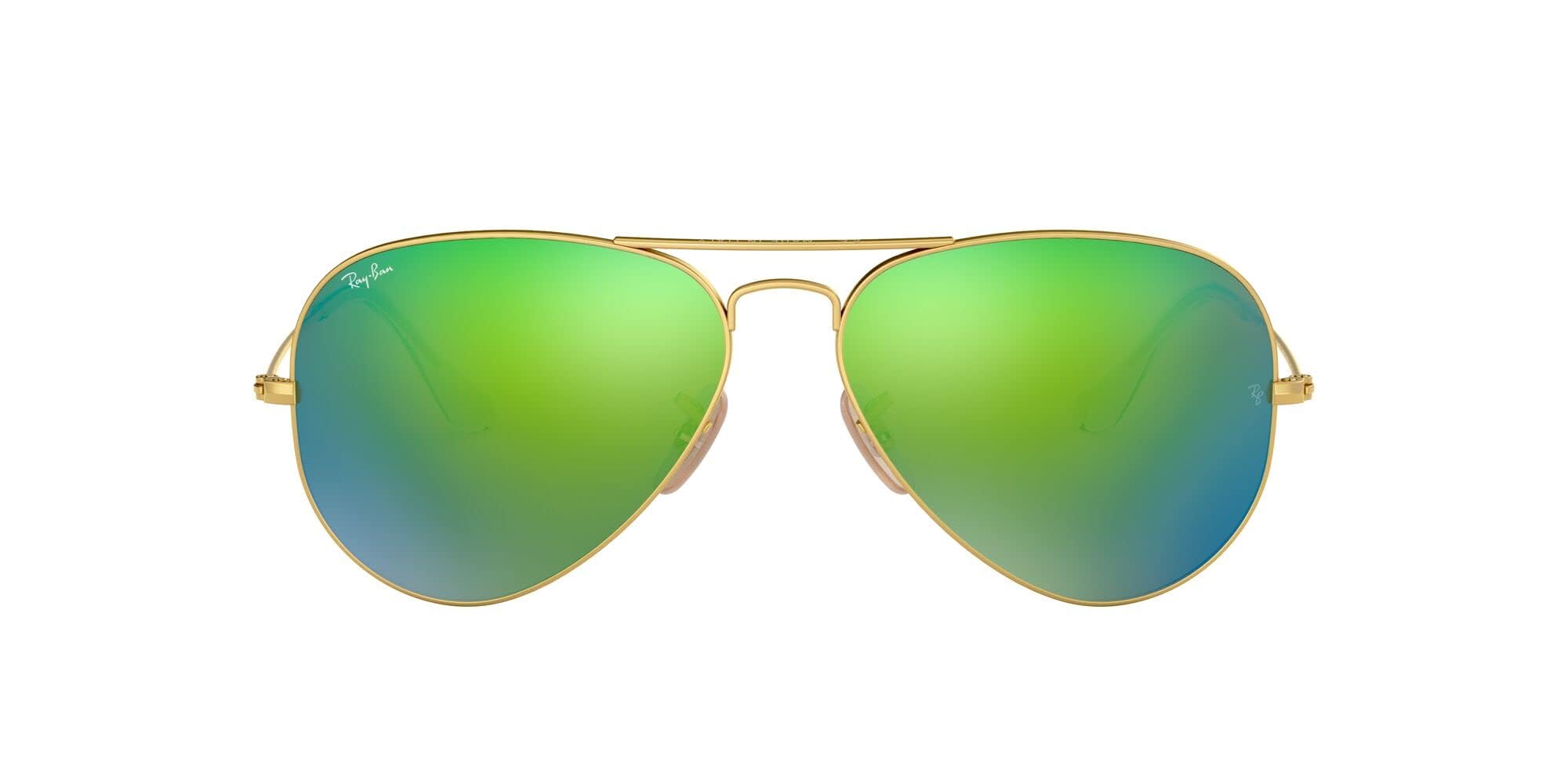 Ray-Ban RB3025 Classic Mirrored Aviator Sunglasses for Men & Women - UV Protection Polarized Lenses - Stylish Pilot Shades for Driving, Beach & Outdoor Activities