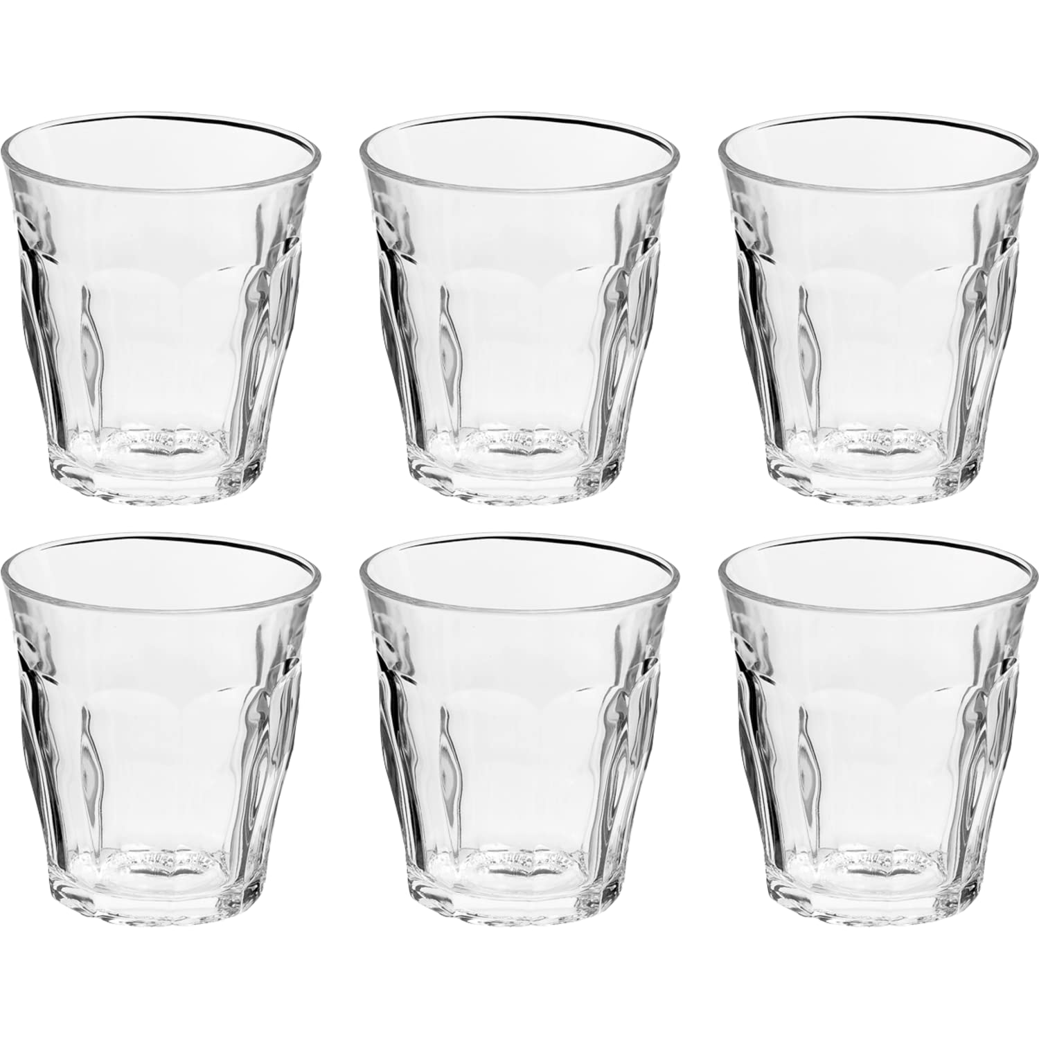 Duralex Picardie 8.5 oz (220 ml) Drinking Glasses - Set of 6 Unbreakable Tempered Glass Cups for Coffee, Juice & Water - Perfect for Home, Restaurant & Office Use