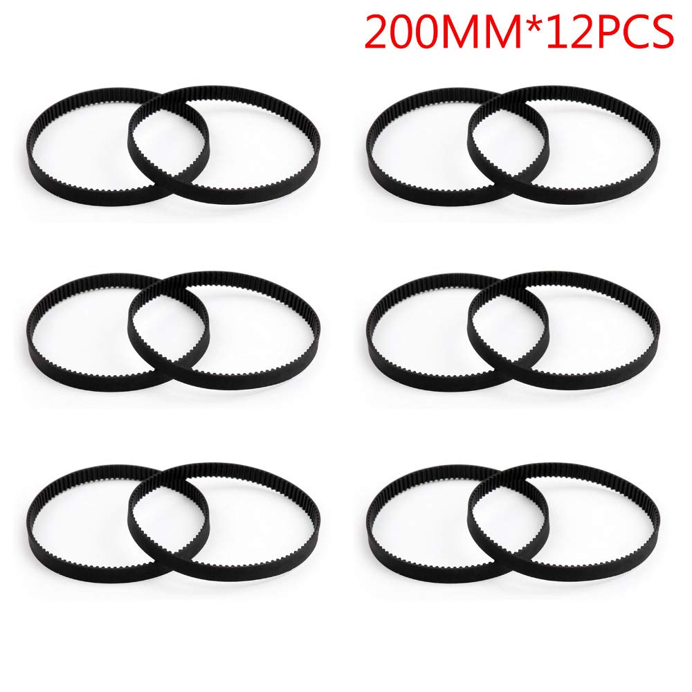 12PCS 2GT 6mm 200mm Timing Belt Closed Loop Rubber for 3D Printer - Perfect for RepRap, Creality, Prusa i3 & DIY 3D Printing Projects