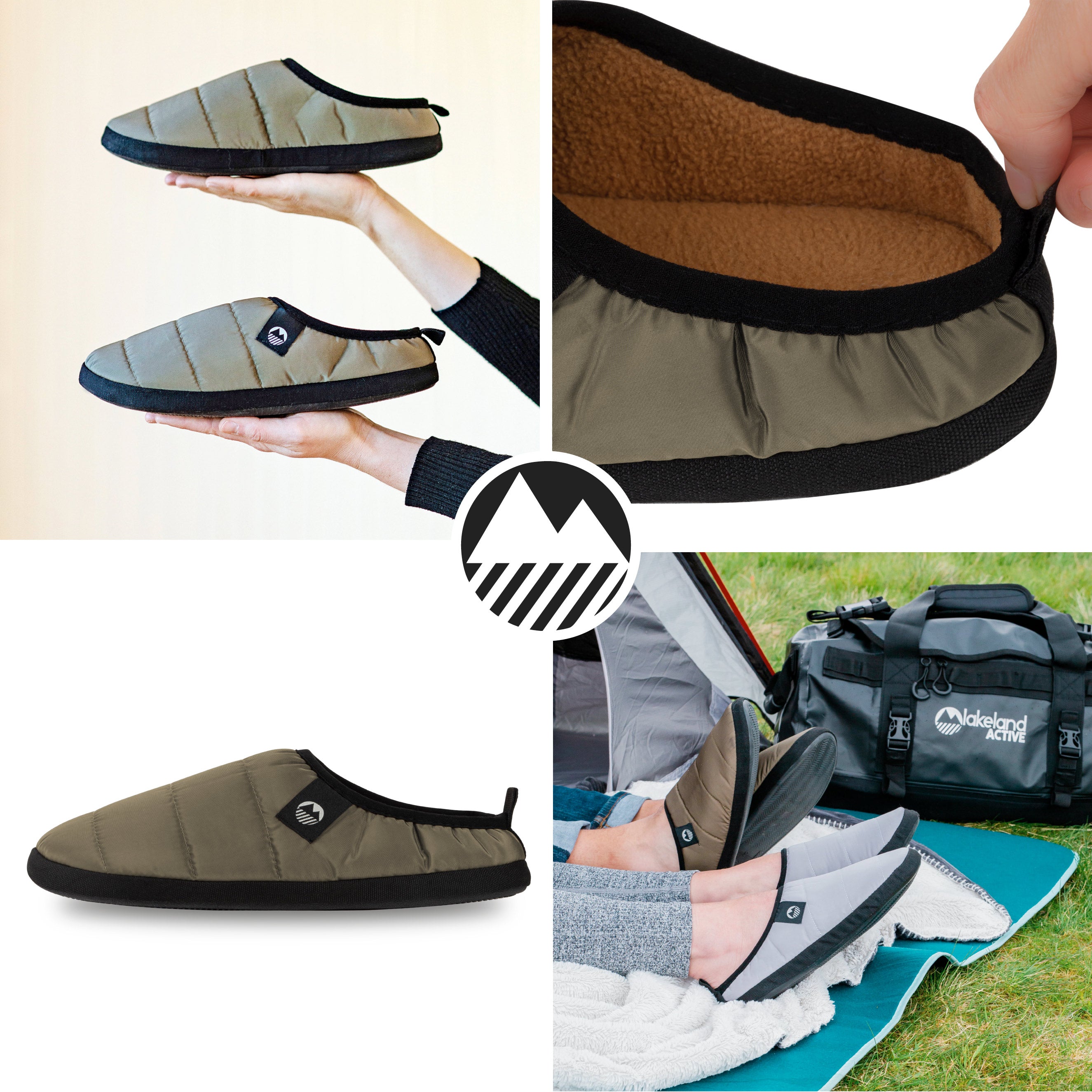 Men's Ultra Warm Tent Slippers - Cozy Winter Indoor/Outdoor House Shoes for Camping, Hiking & Home Comfort