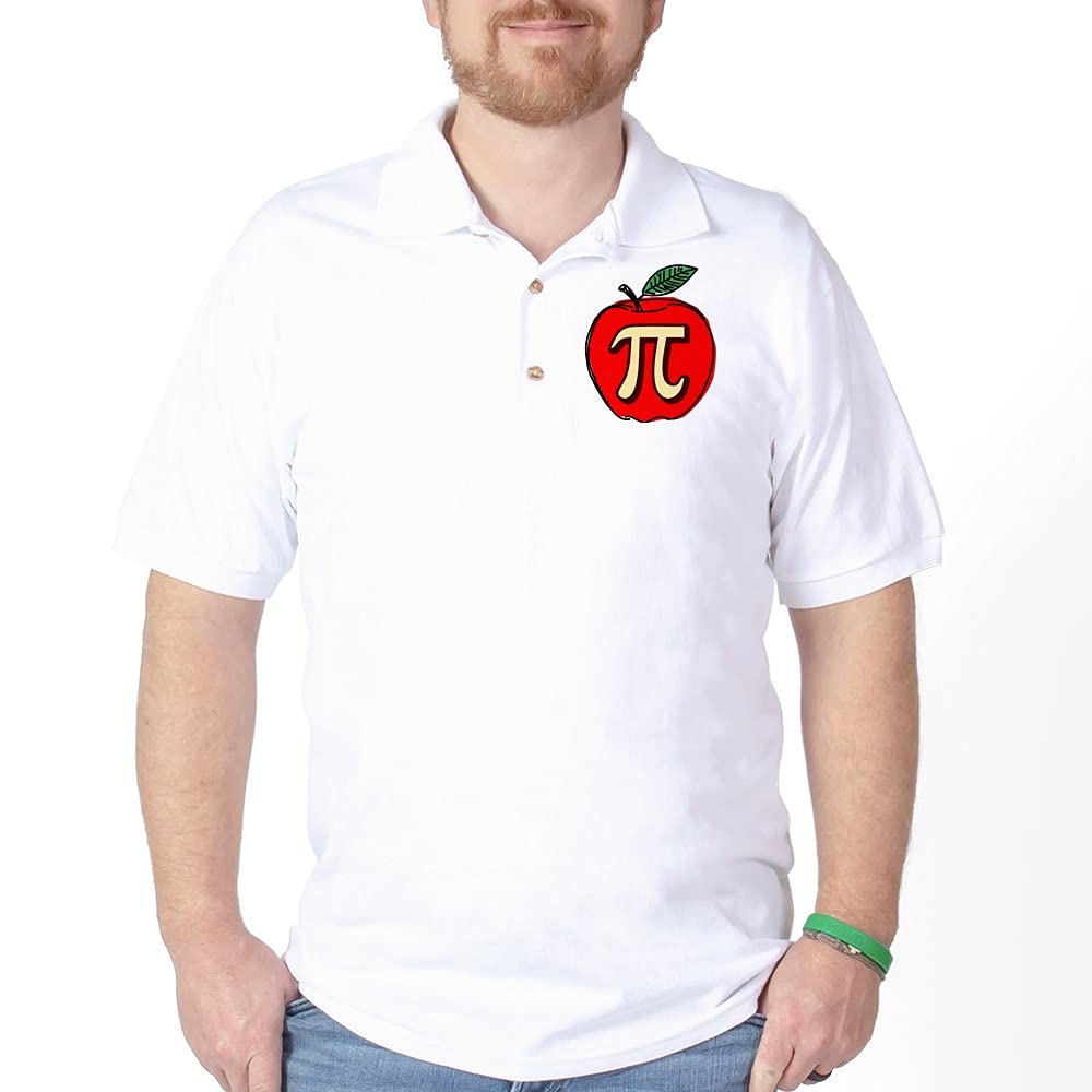 Apple Pi Polo Shirt for Men - Funny Math & Science Golf Shirt - Perfect for STEM Teachers, Nerdy Gifts & Casual Wear