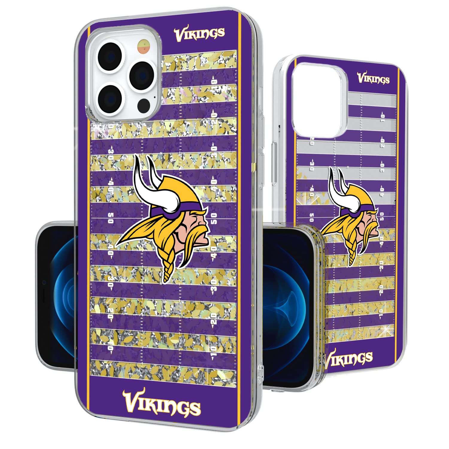 NFL Glitter iPhone Case - Custom Printed Football Field Design - Durable Protective Phone Cover for iPhone - Perfect for Game Day, Tailgating & Sports Fans