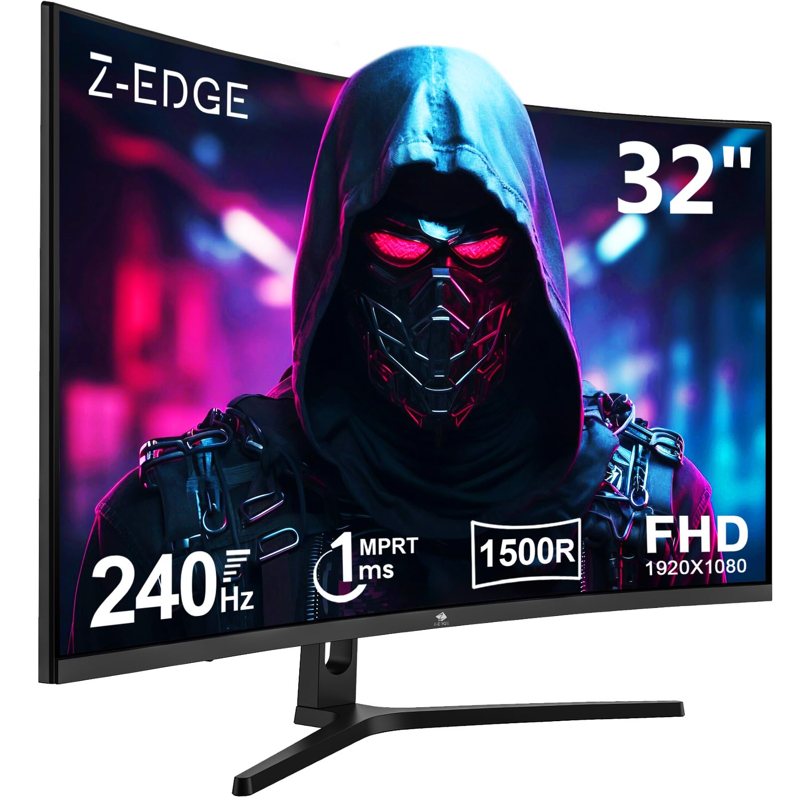 Z-Edge 32-inch Curved Gaming Monitor - Full HD 1920x1080, 240Hz Refresh Rate, 1ms Response Time, AMD FreeSync Premium, Frameless Design, DisplayPort & HDMI - Perfect for Competitive Gaming, Home Office, and Entertainment Setup